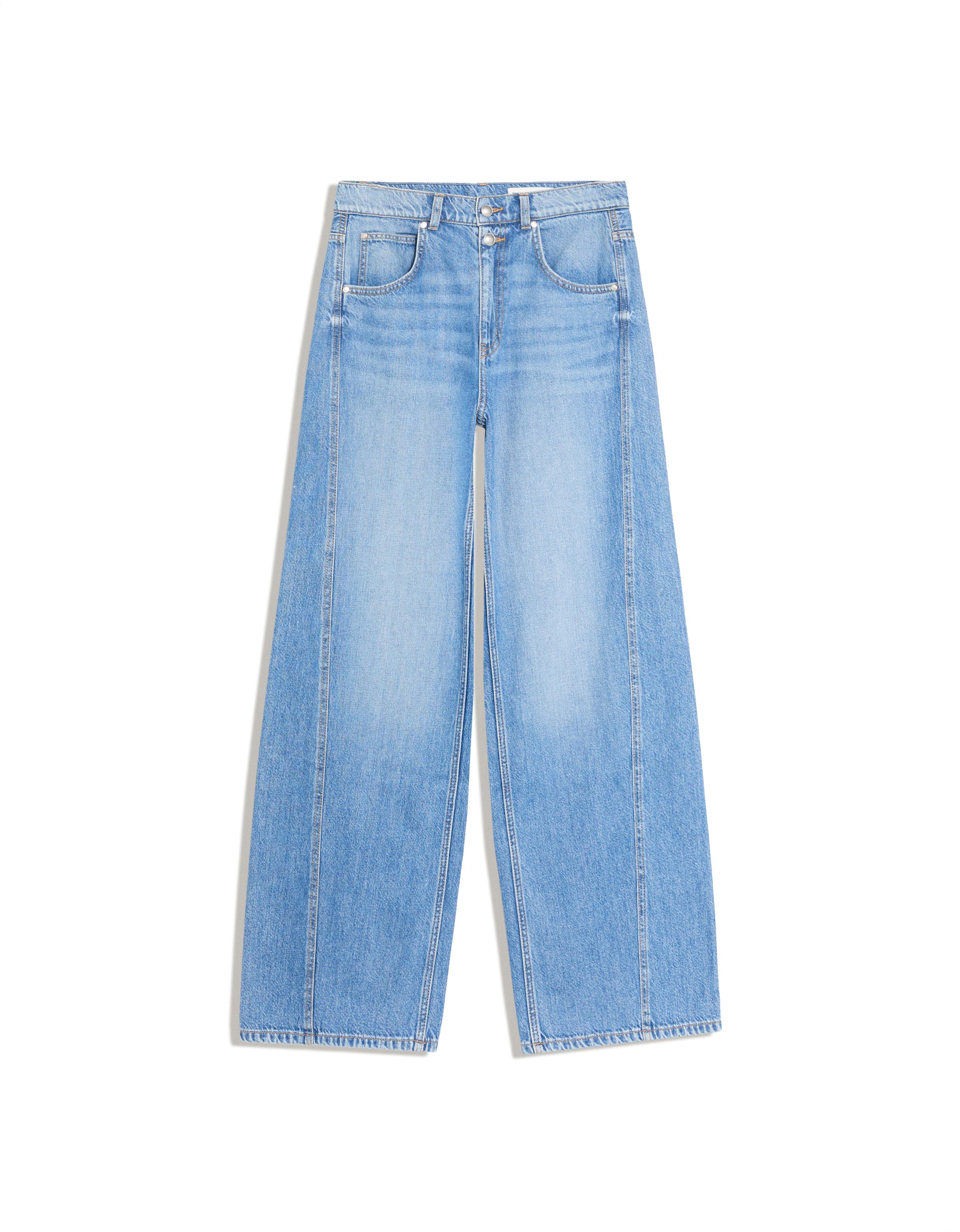 High-waist barrel jeans — Light blue