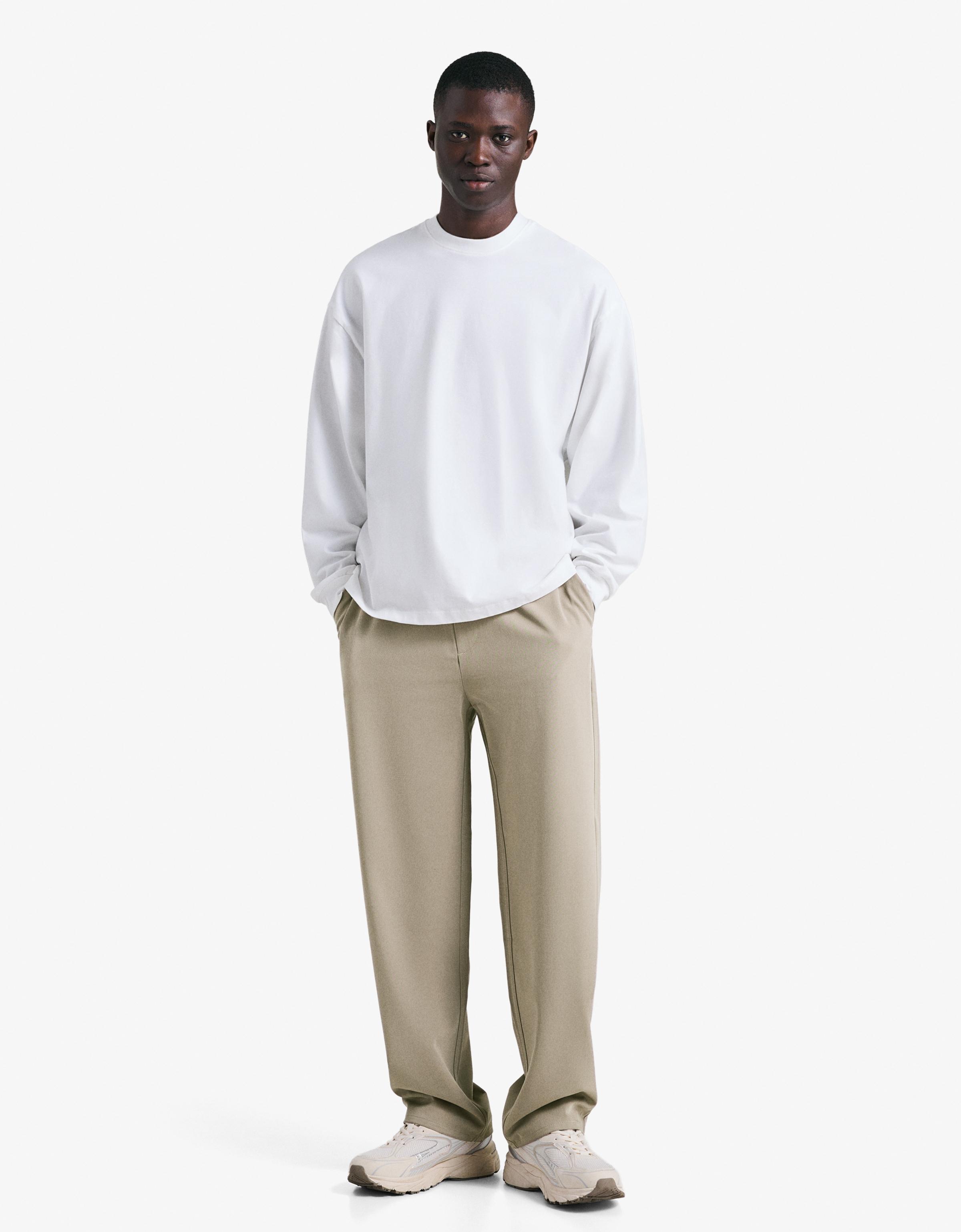 Straight-fit tailored jogging trousers