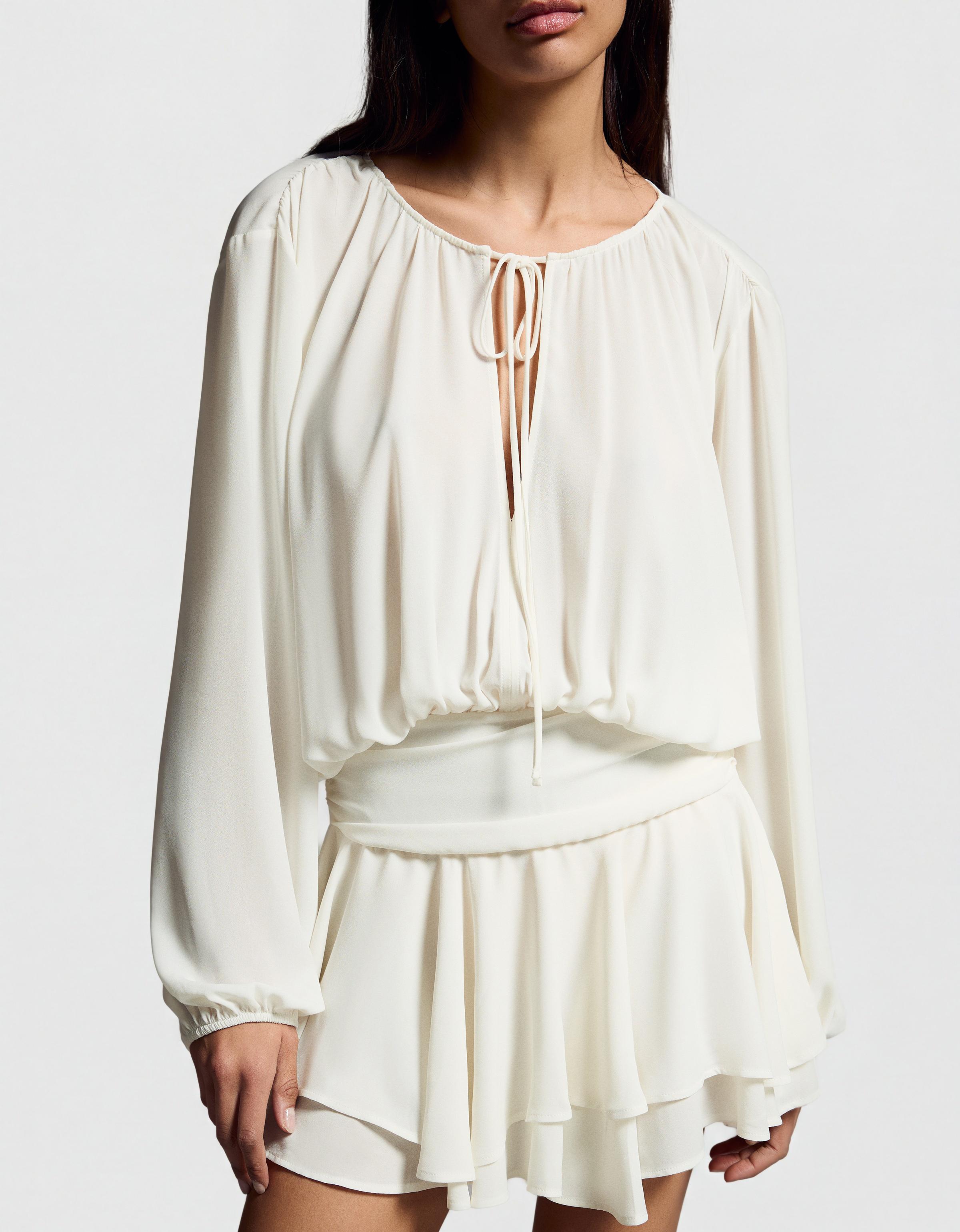 Kloş etekli kuşaklı mini elbise - Görsel 47