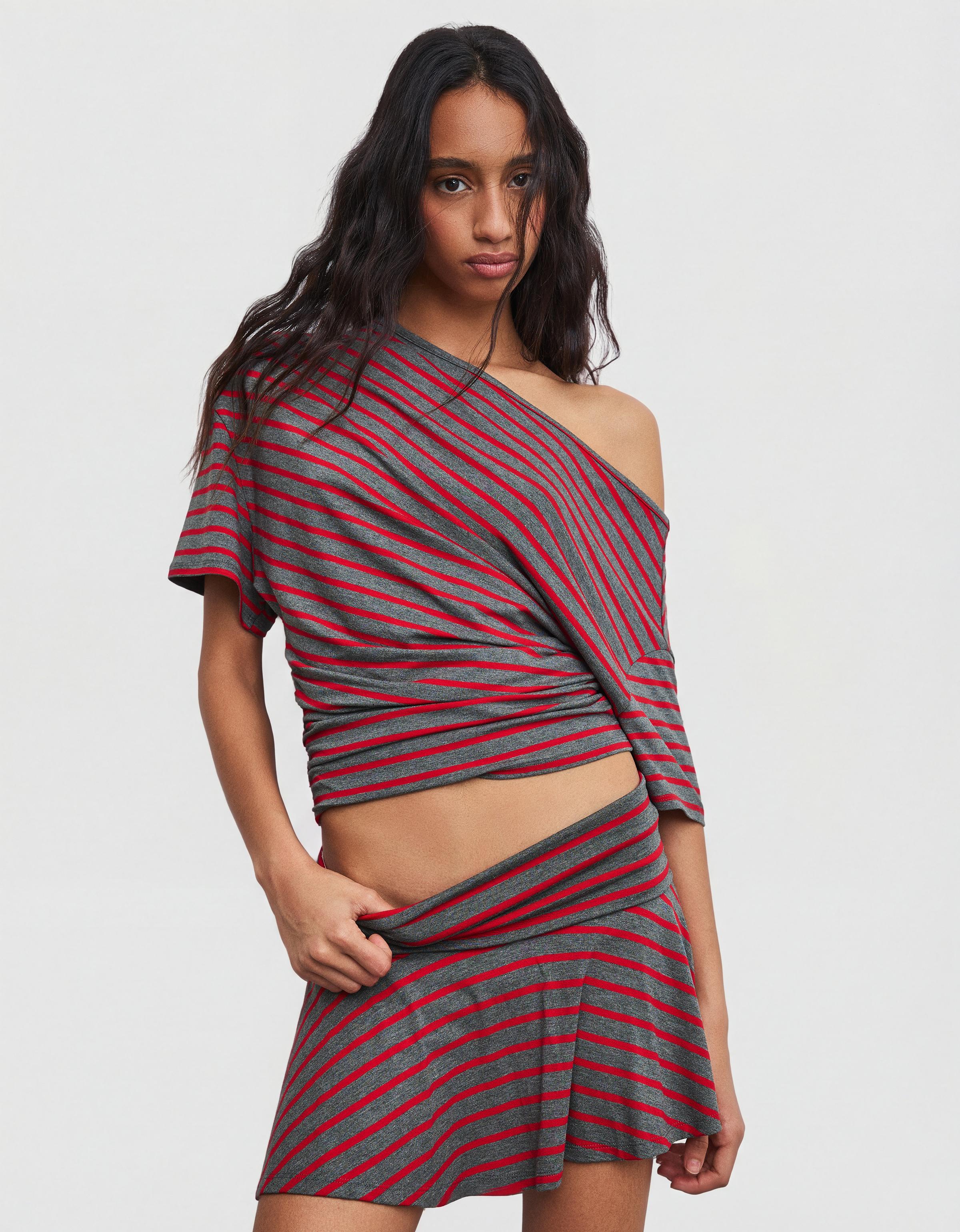 Çift beli volanlı mini etek - Görsel 47