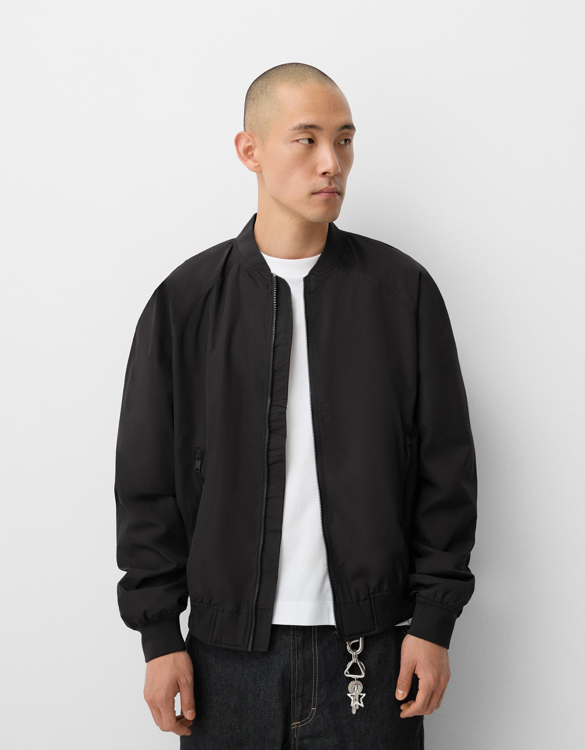 Chaqueta Bomber Cazadora Piel Hombre Bershka Cazadora Negra Hombre
