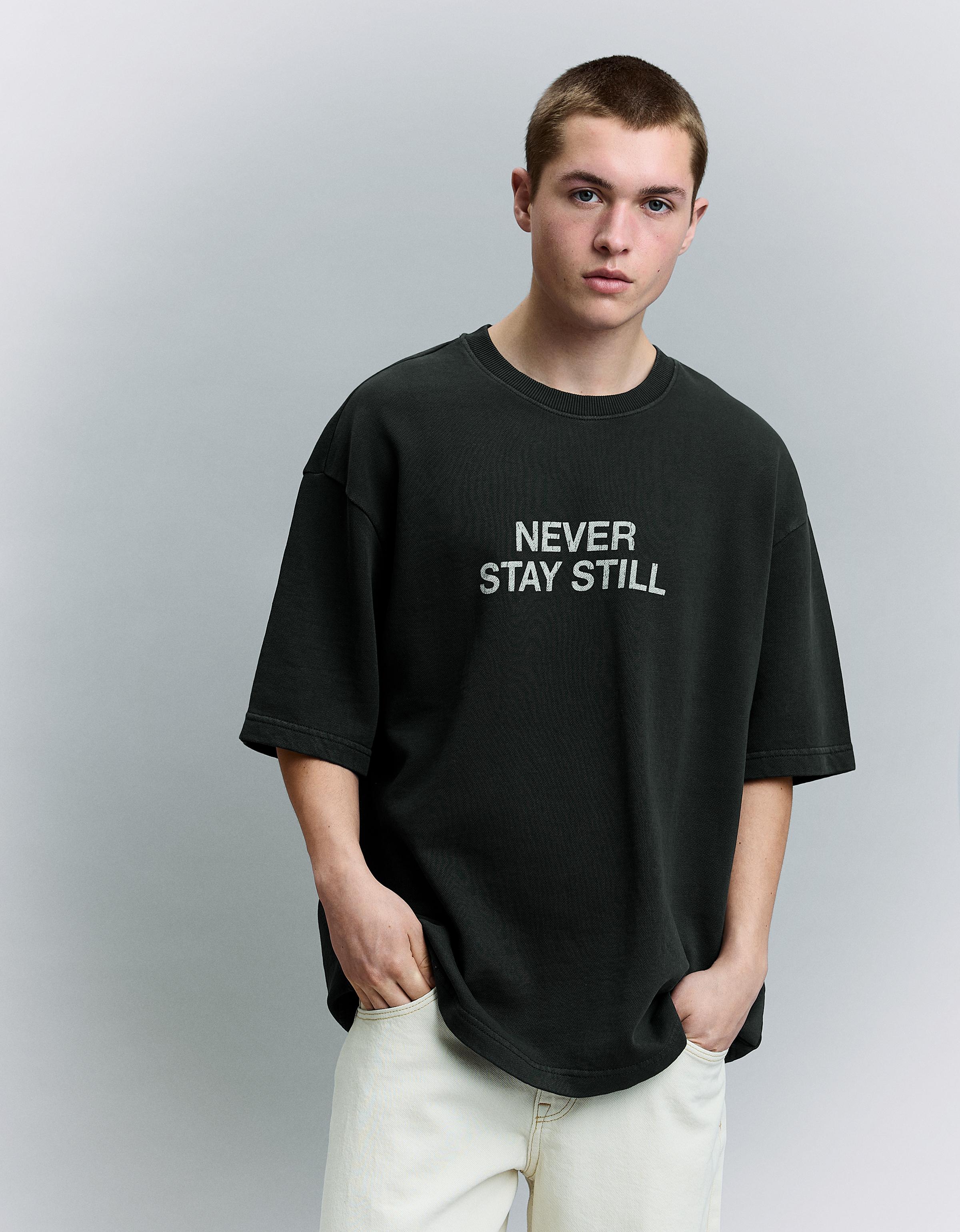 T-Shirt Manches Courtes Imprimé Xs Gris