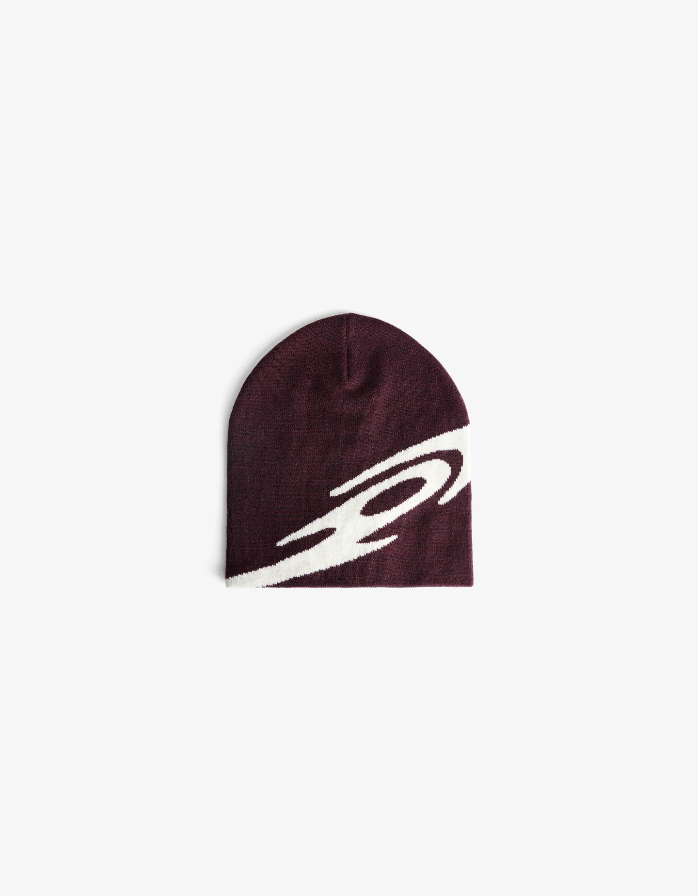 Bershka czapka beanie z kolekcji podstawowej bordowy