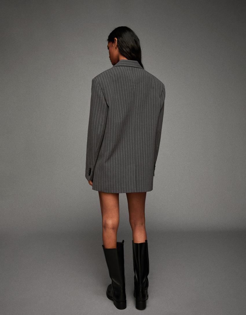Oversized blazer-Dark grey-1