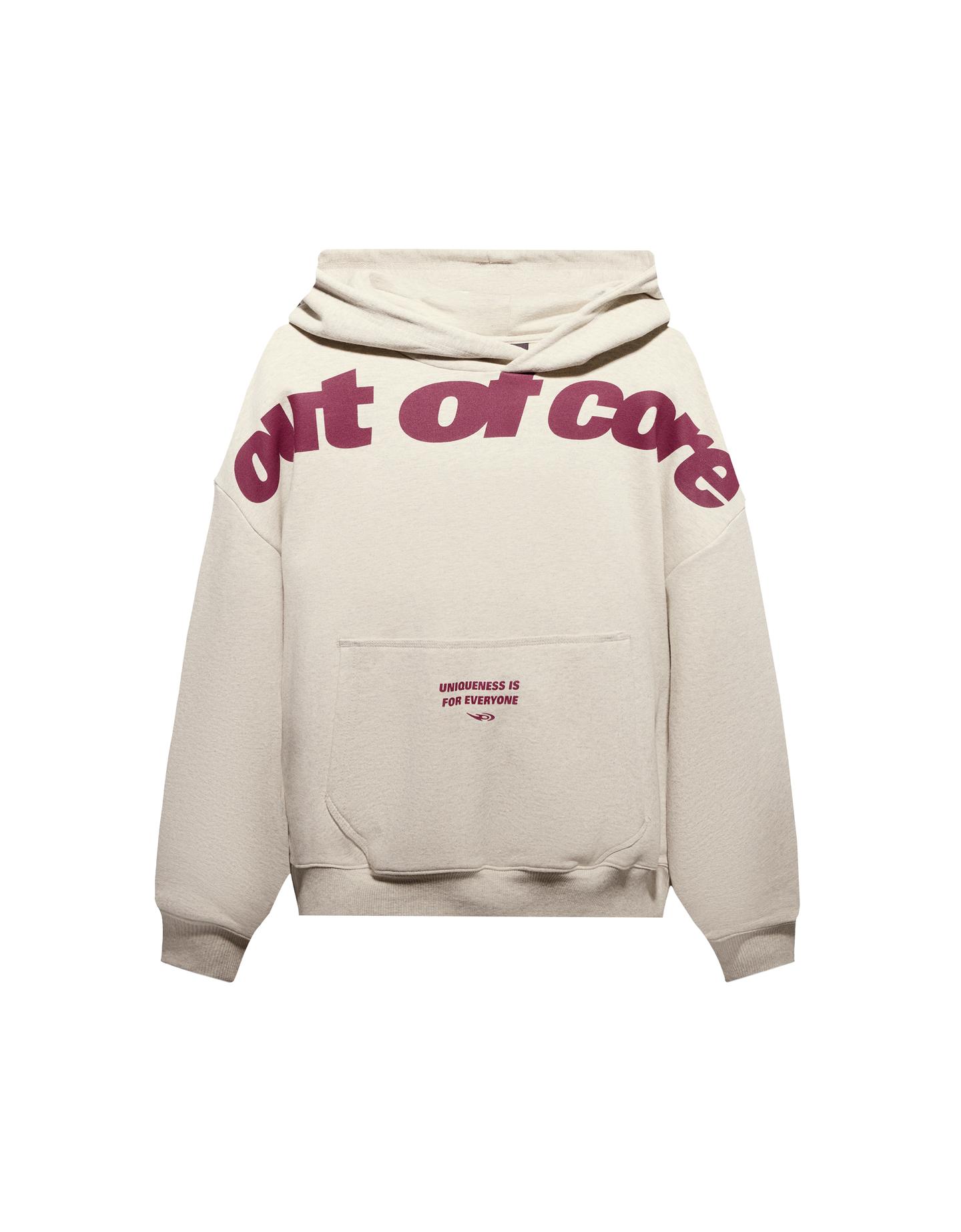 Bershka bluza z kapturem boxy out of core szary