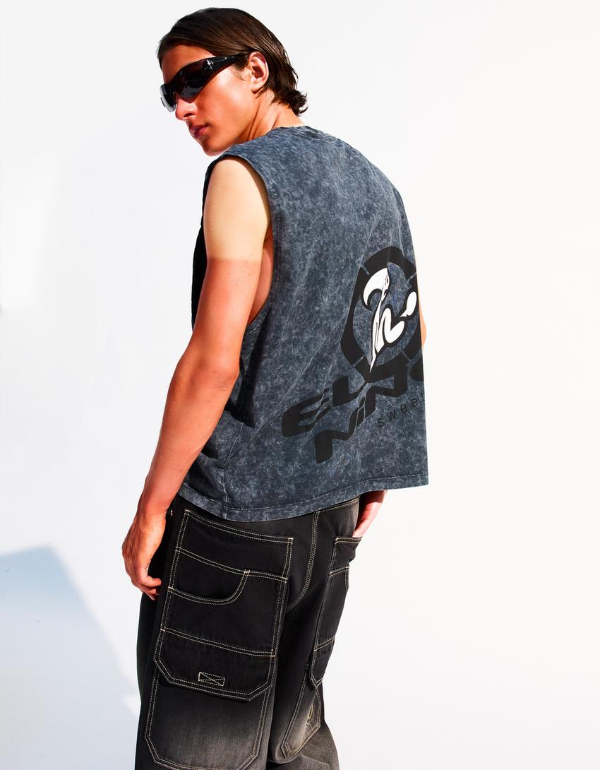 Camiseta El Niño sin mangas-Gris-3