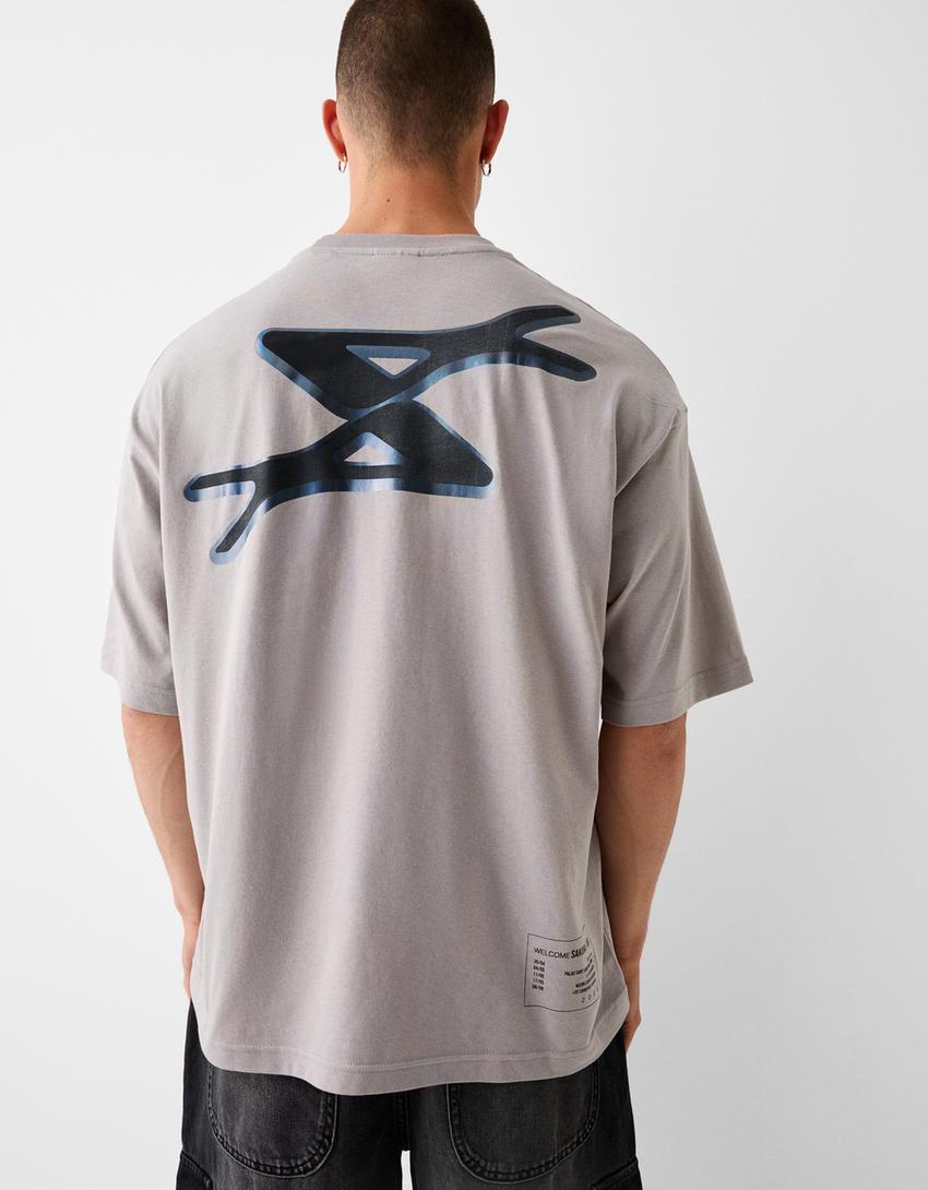Camiseta Saiko manga curta oversize-Pedra-2
