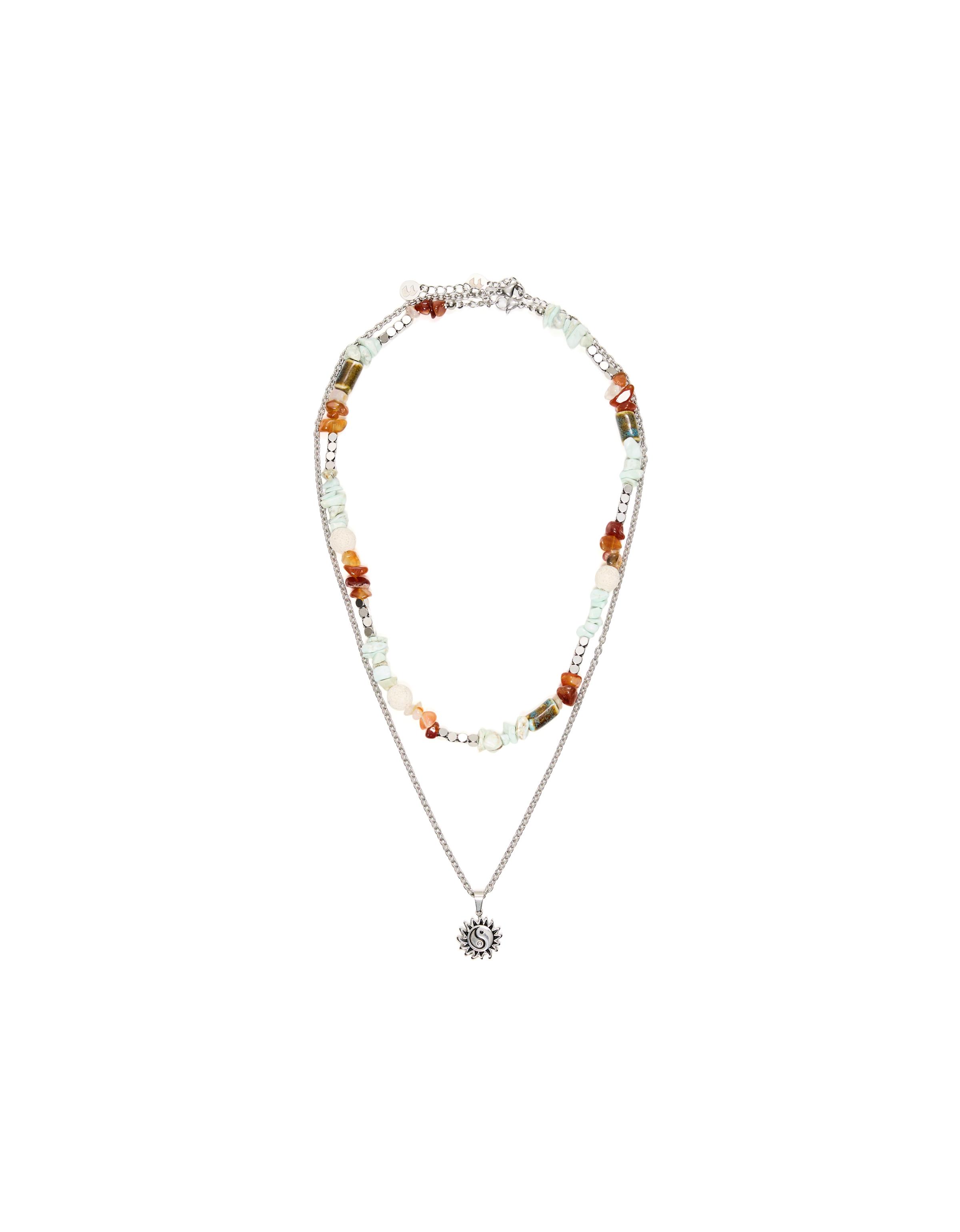 Taşlı ve paslanmaz çelik kolye - Görsel 4