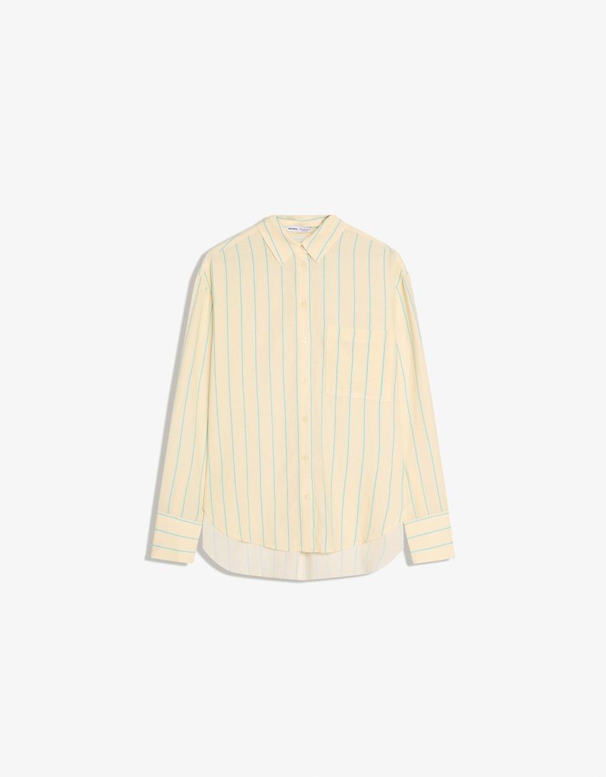 Flowing oversize shirt-Yellow