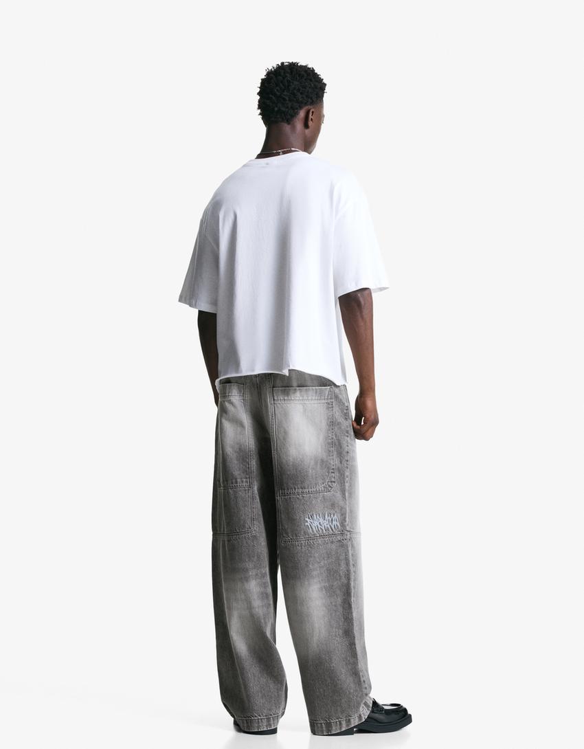 Super baggy jeans-Grey-1