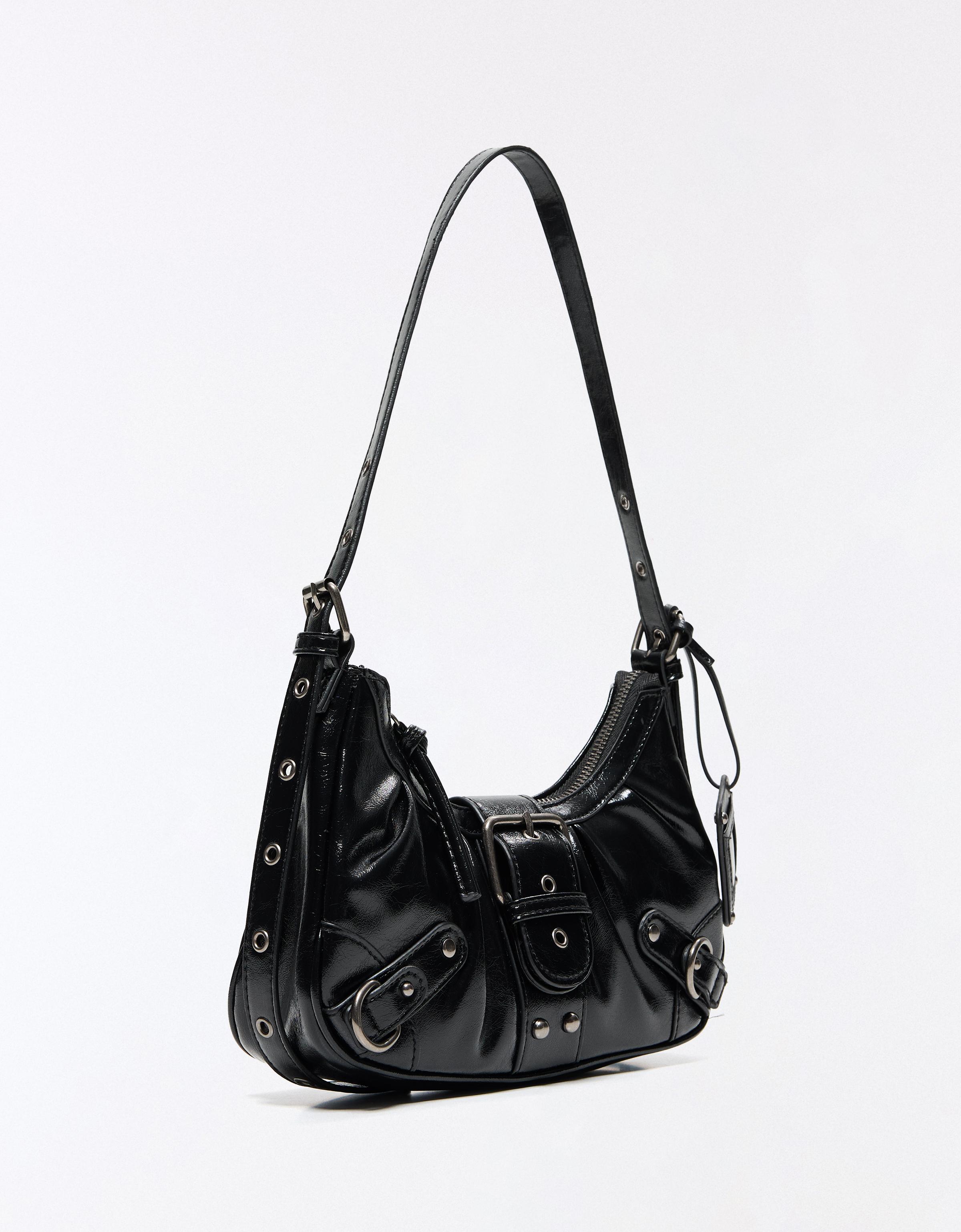 Buckle shoulder bag — Black