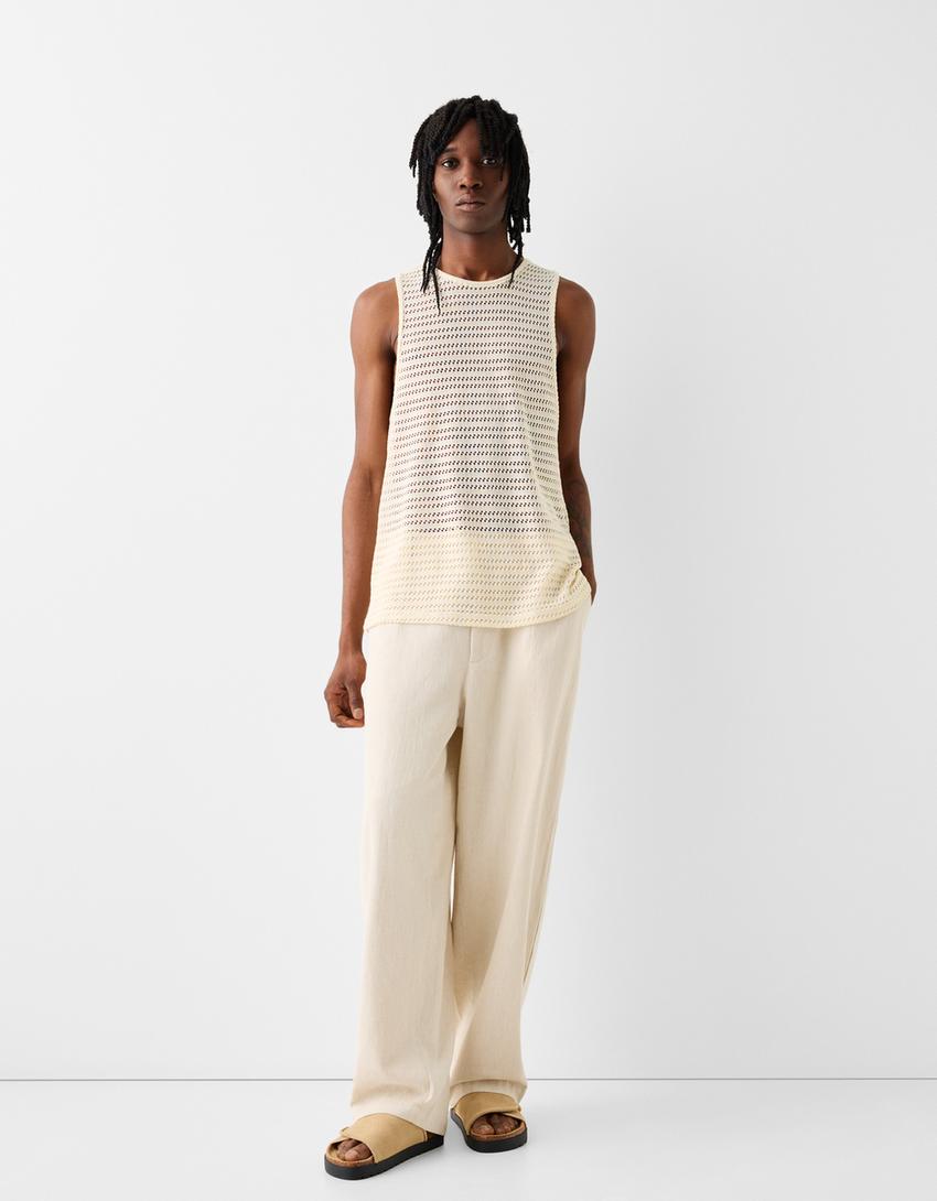 T-shirt alças mesh-Gelo-3