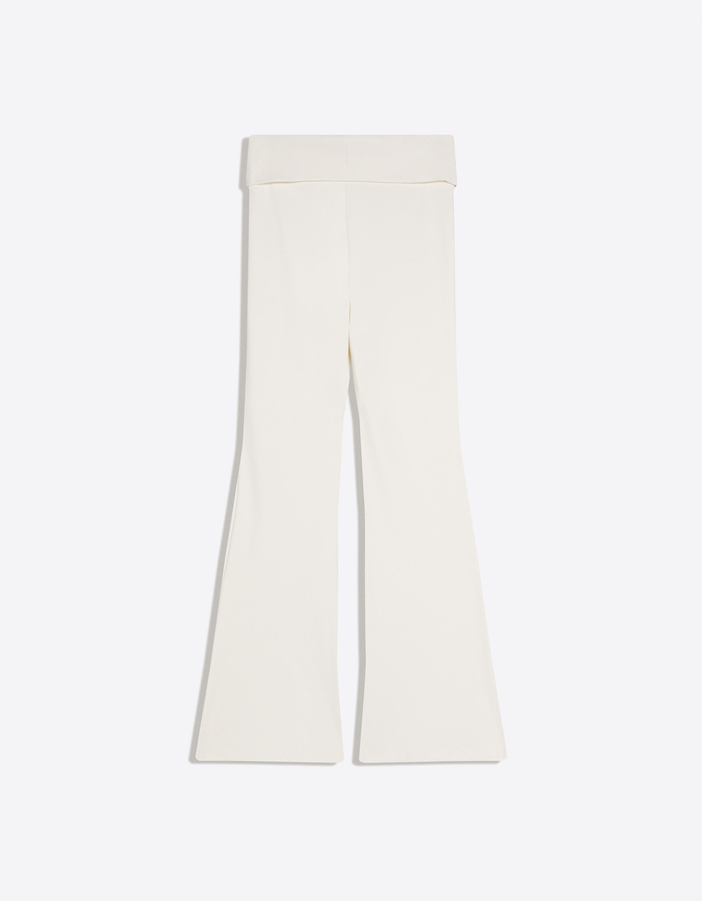 Flared technical trousers with turn-down waist