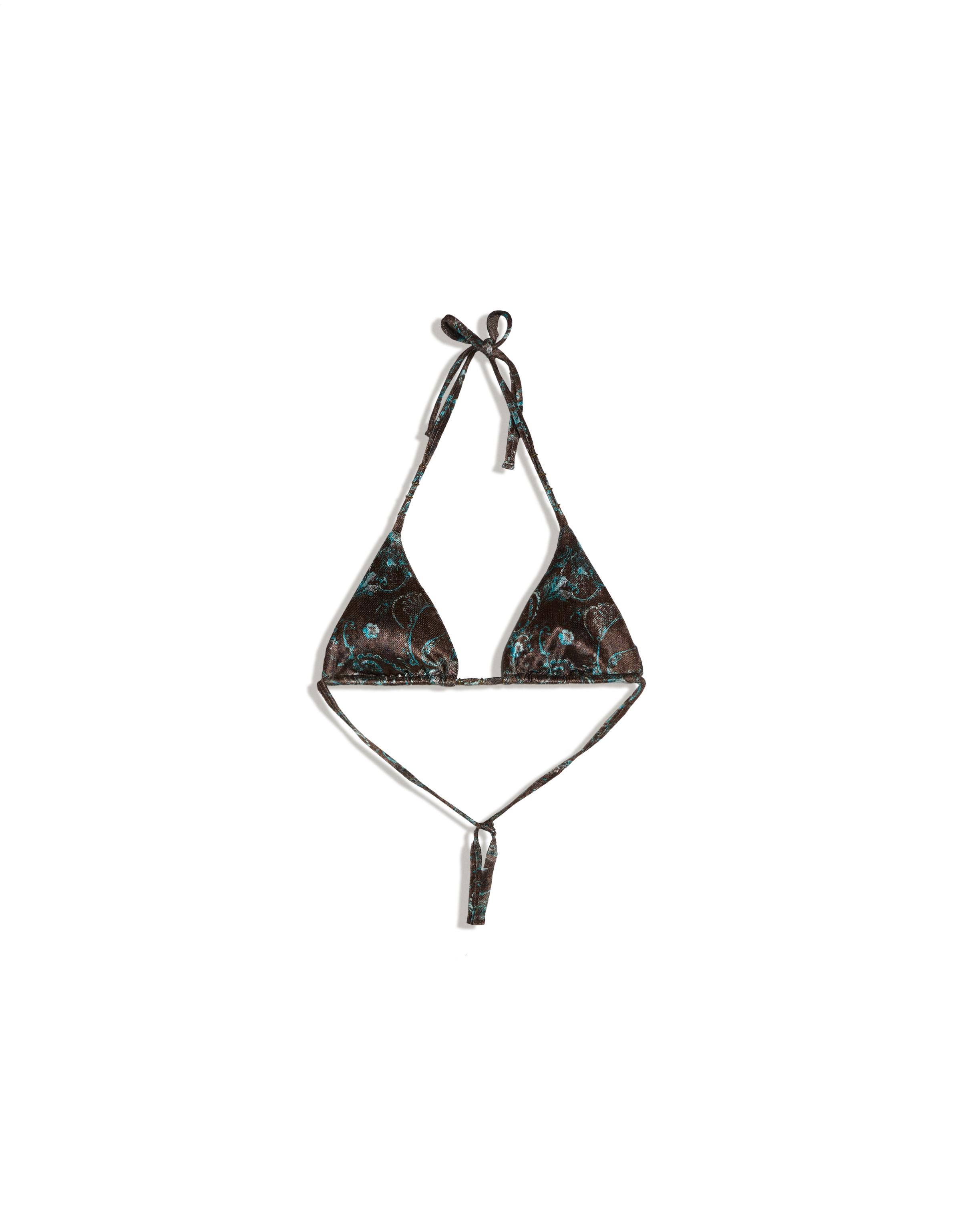 Mesh triangle bikini top — Blue