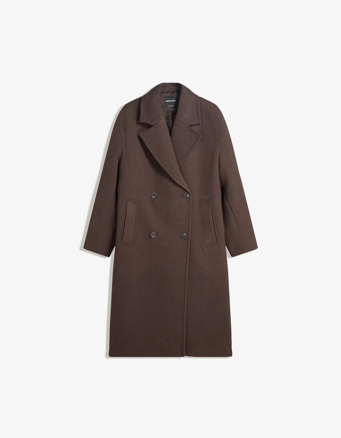Long drop-shoulder coat