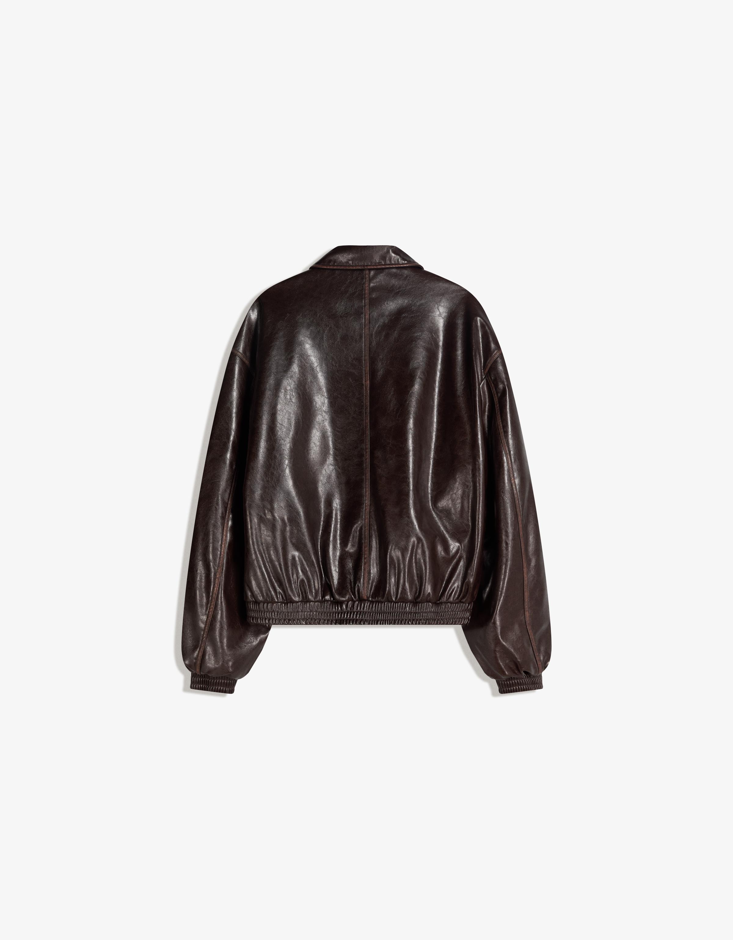 Suni deri ceket - Görsel 4