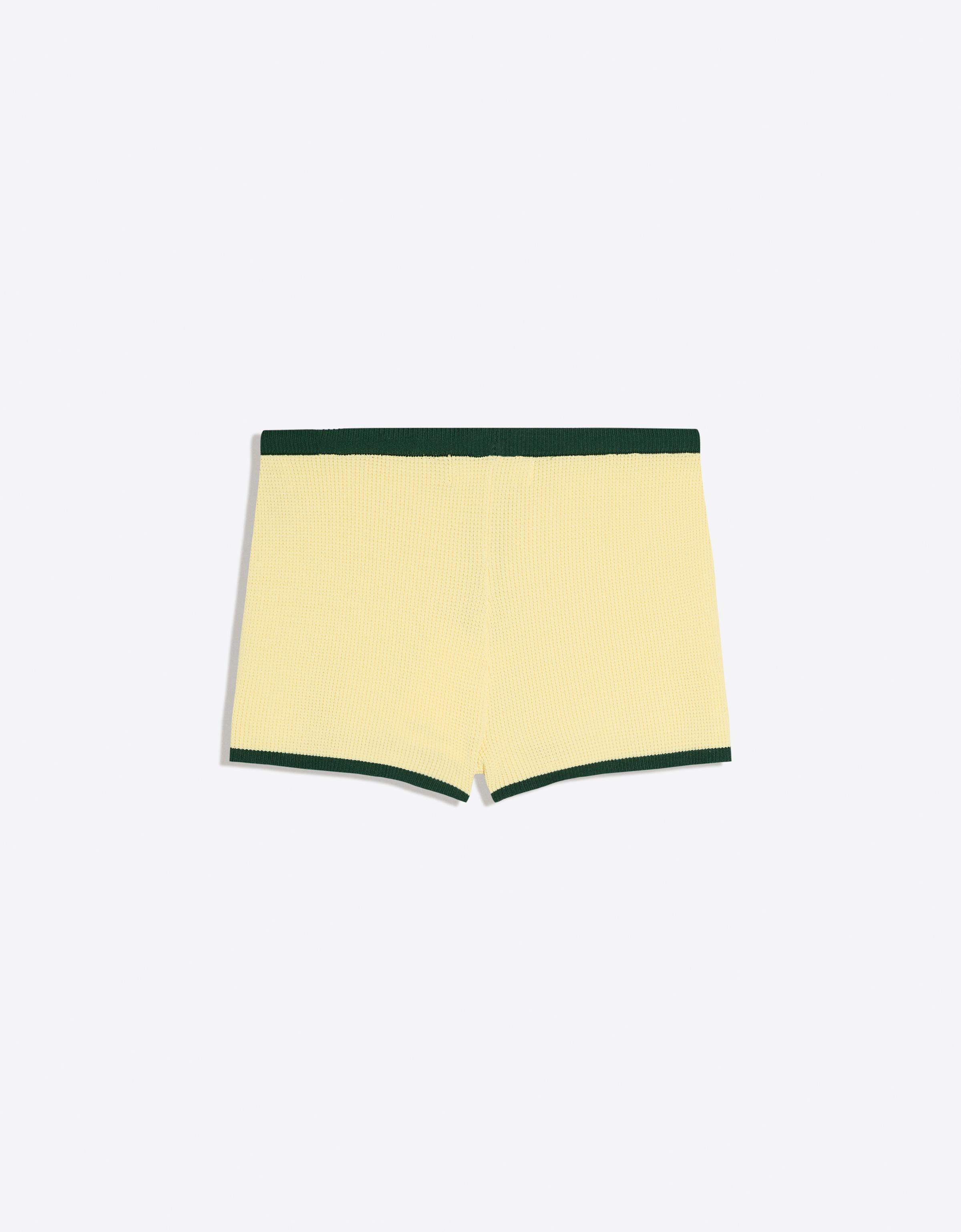 Contrast knit shorts — Yellow