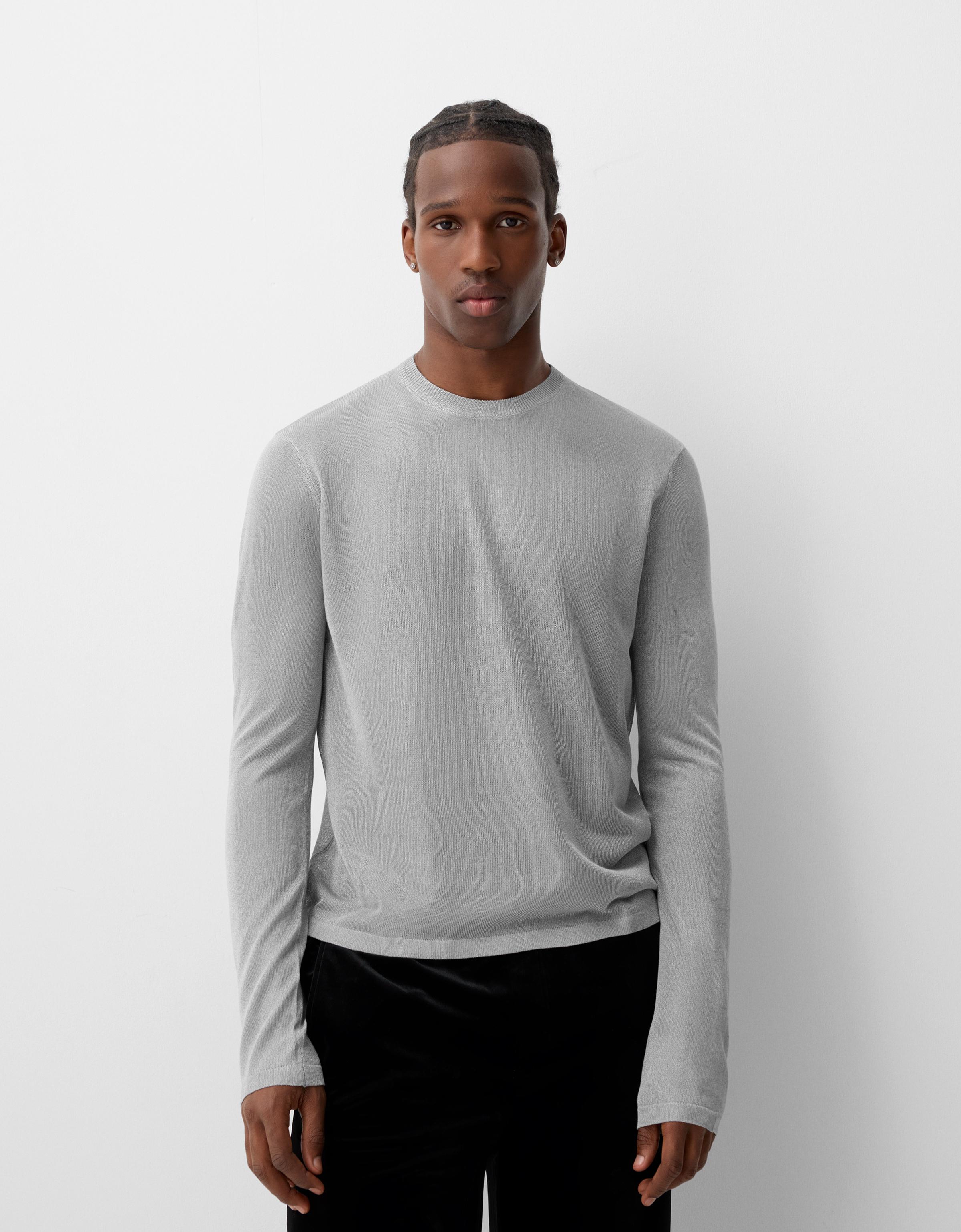 Bershka Pullover Mit Rundausschnitt Herren S Grau