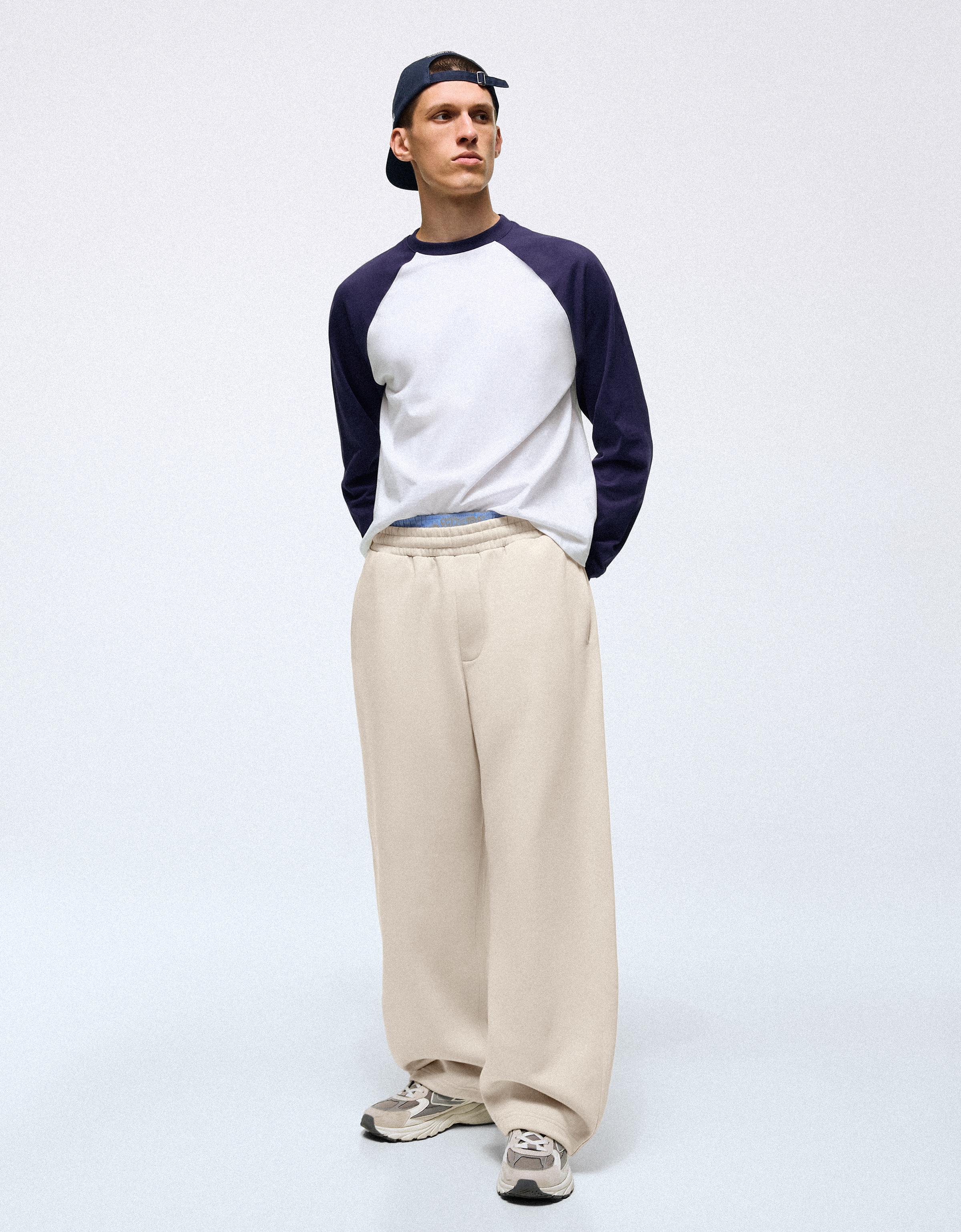 Napped balloon trousers — Stone