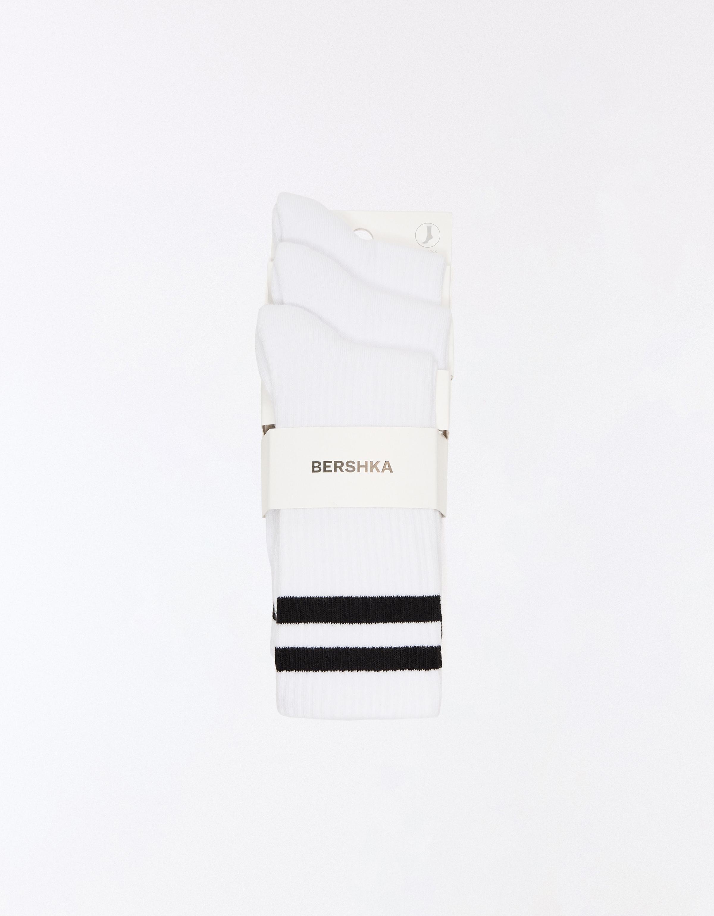 Bershka 3'lü çizgili spor çorap görsel 5