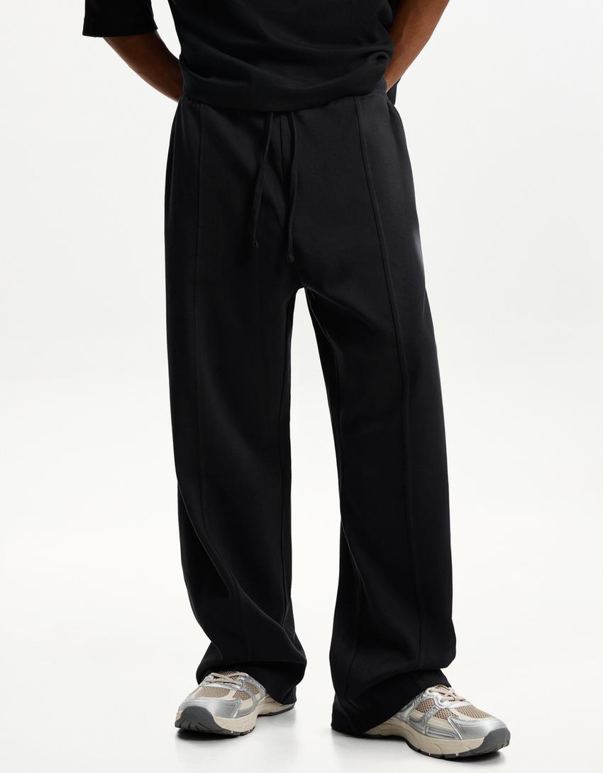 Wide-leg trousers-Black-2