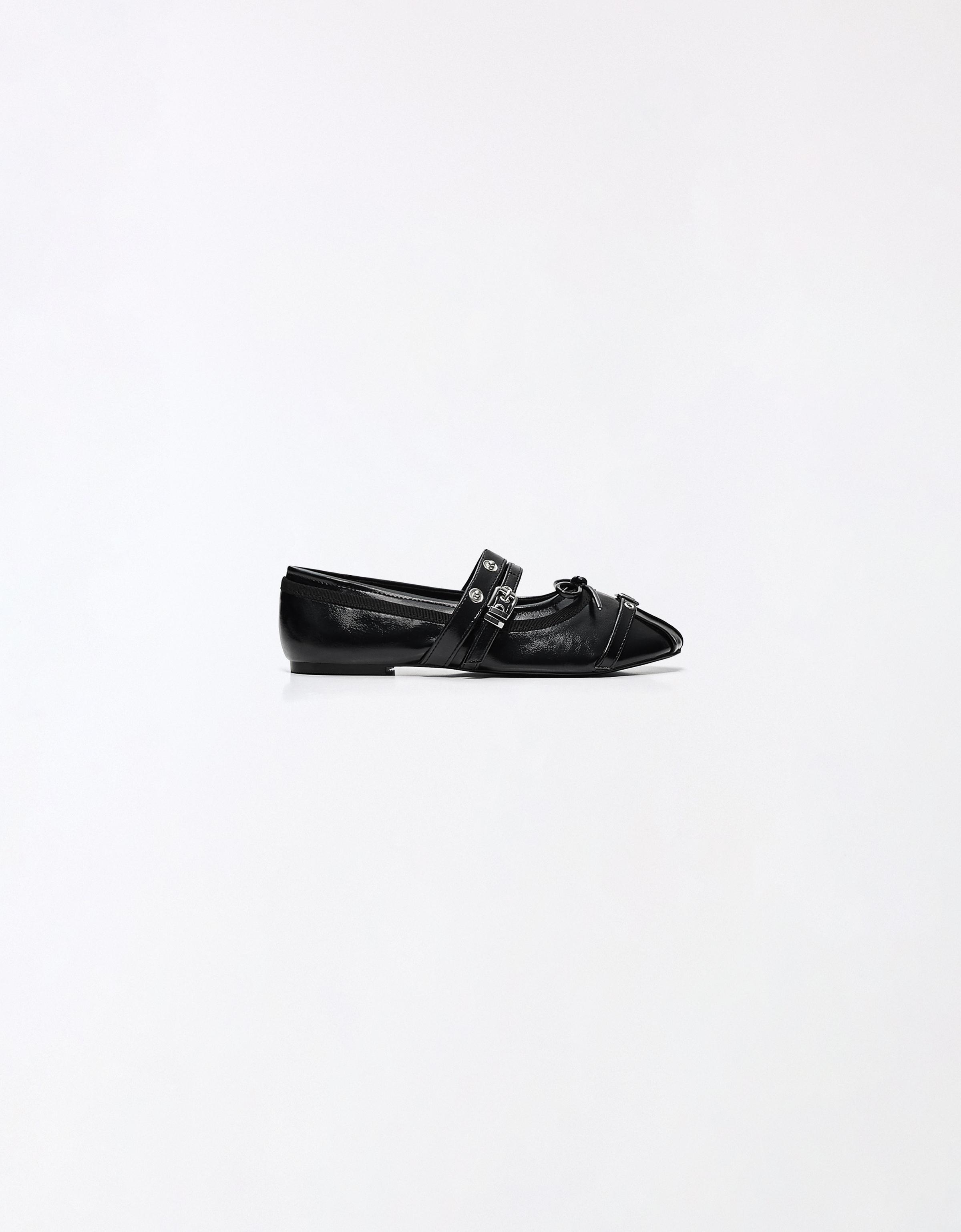 Studded ballet flats — BLACK