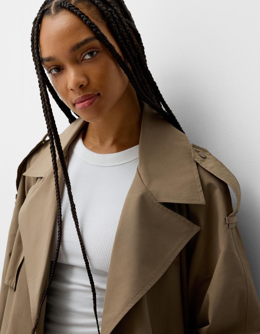 Oversize trench coat-Sand-5