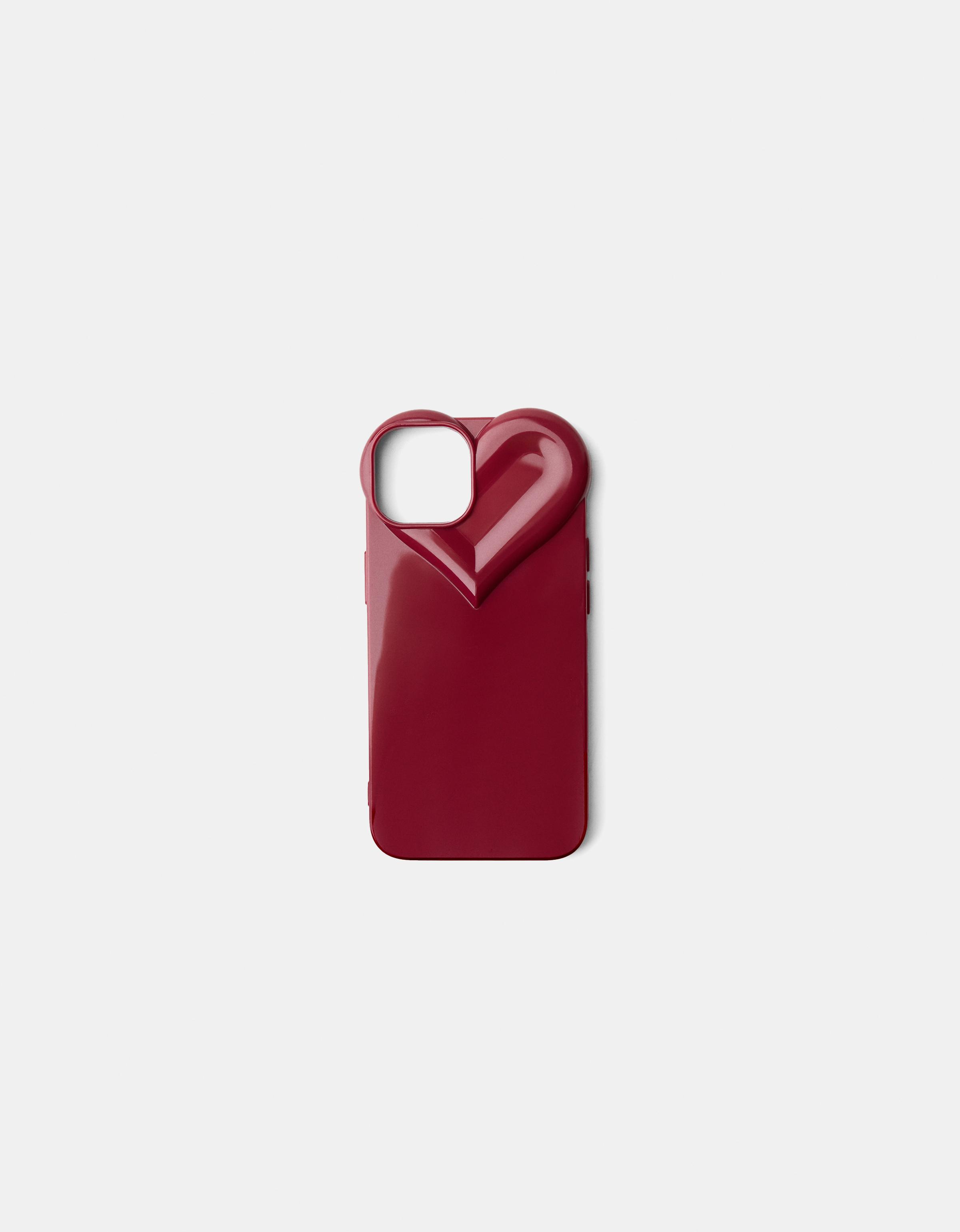 Bershka Handyhülle Für Iphone Mit Herz Damen Iphone 16 Bordeaux