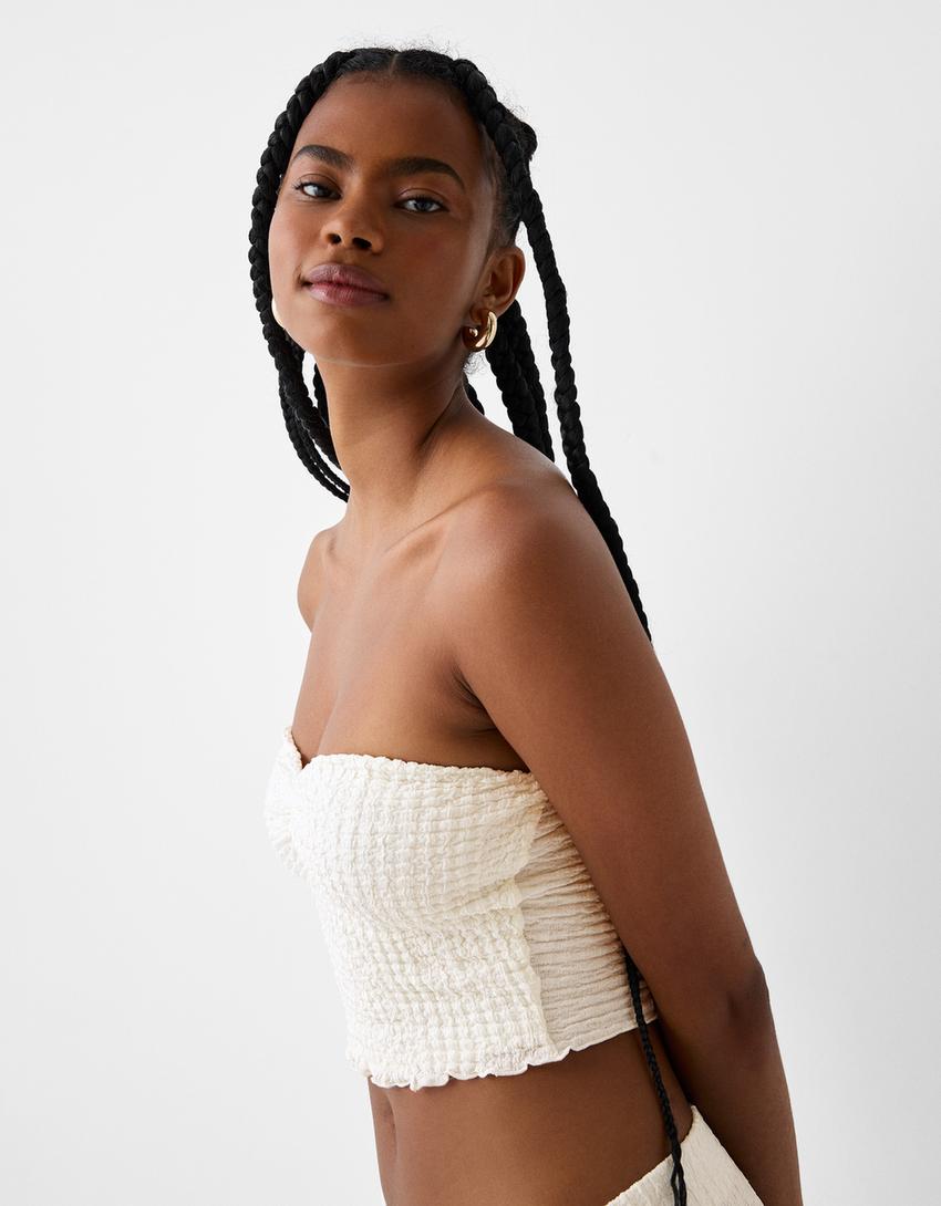 Top bandeau rustique-Écru-2