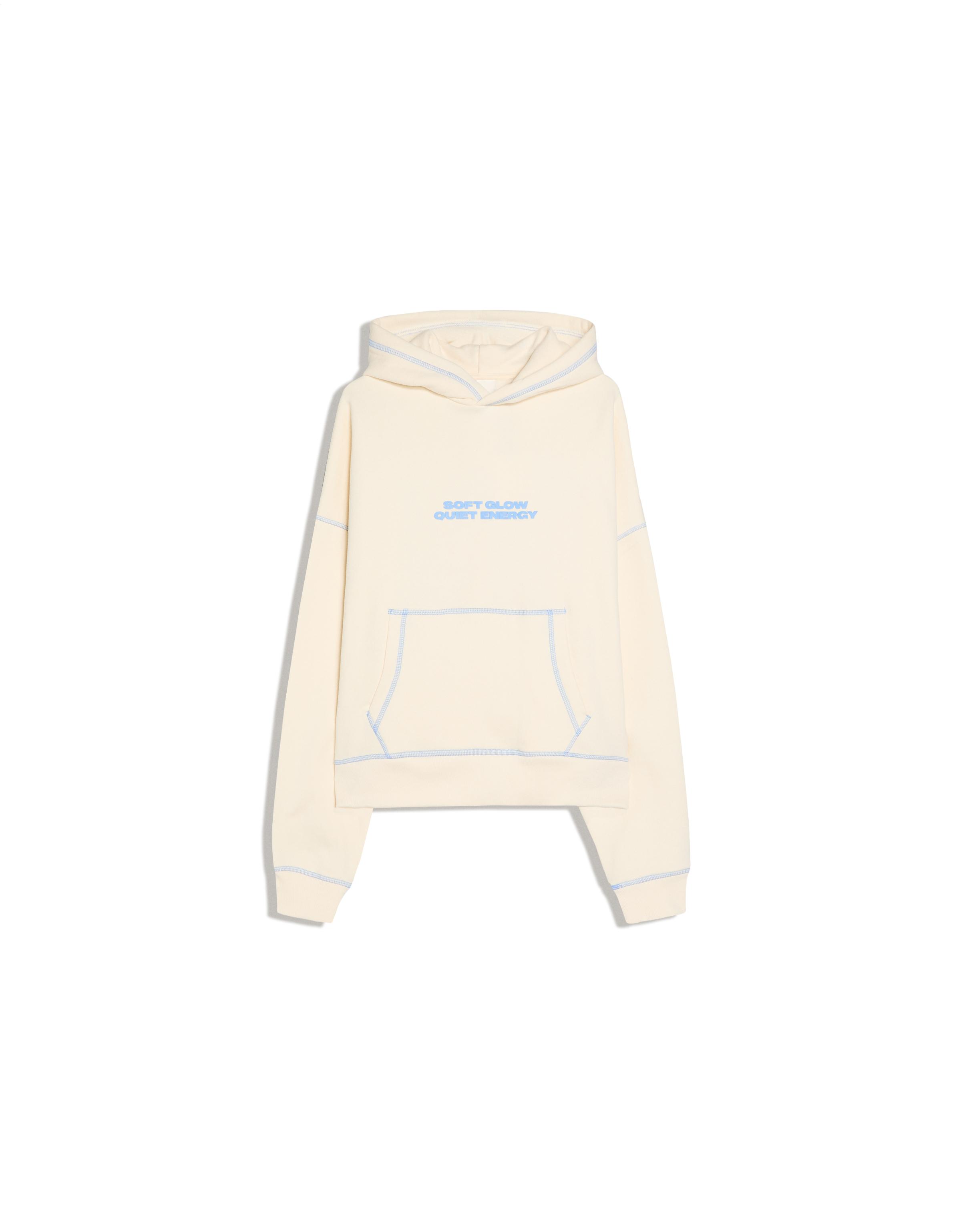 Hooded print sweatshirt — Cream
