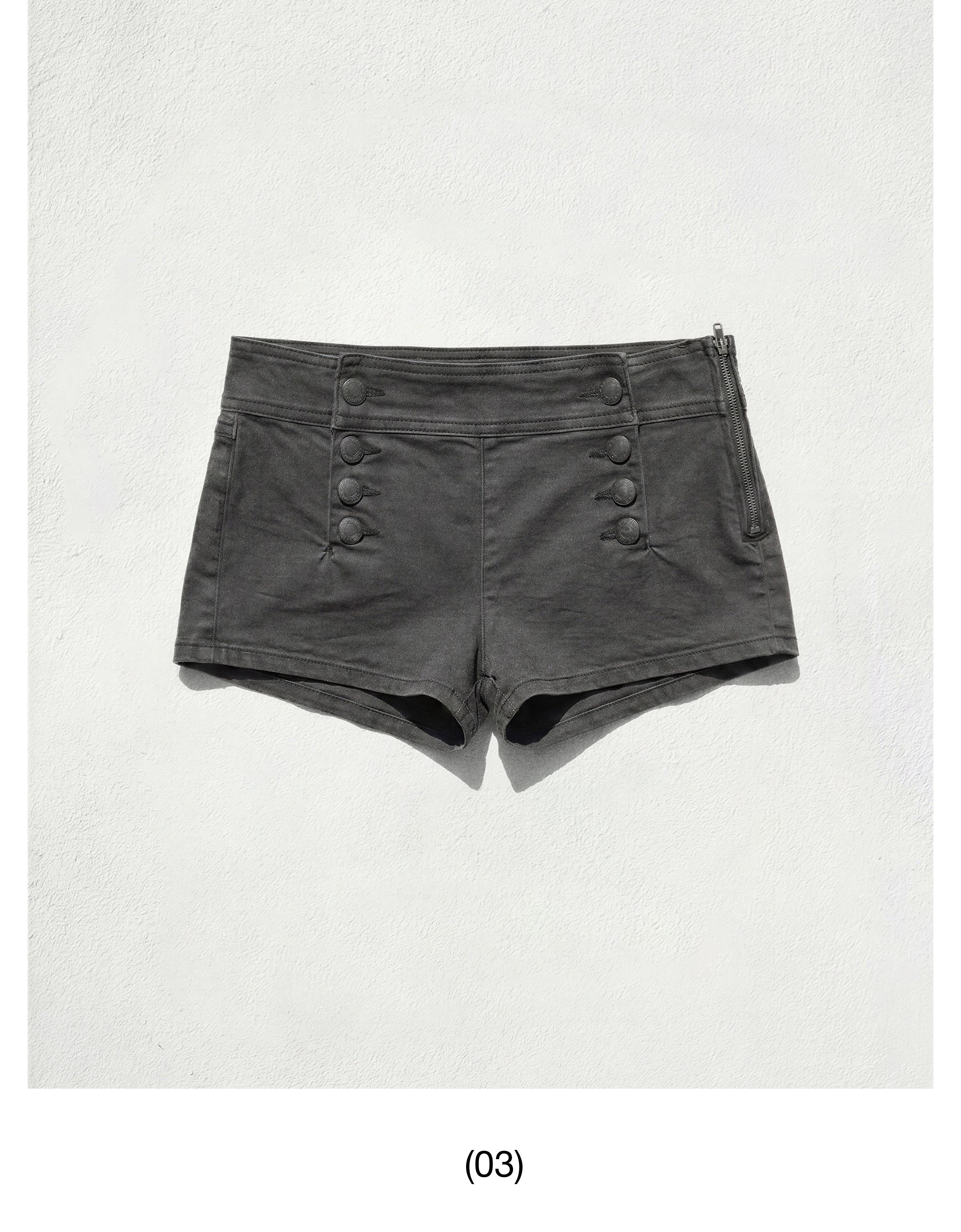 Mini button shorts — Grey