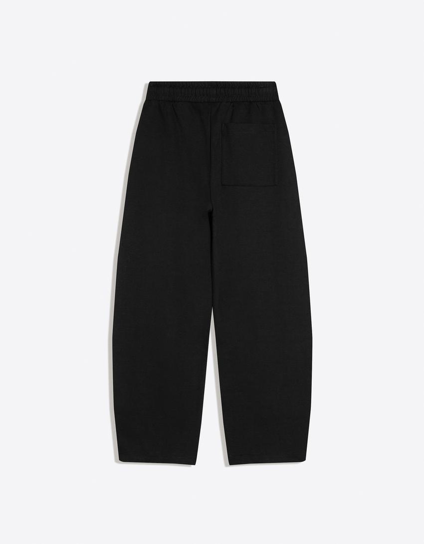 Interlok balon pantolon-Siyah