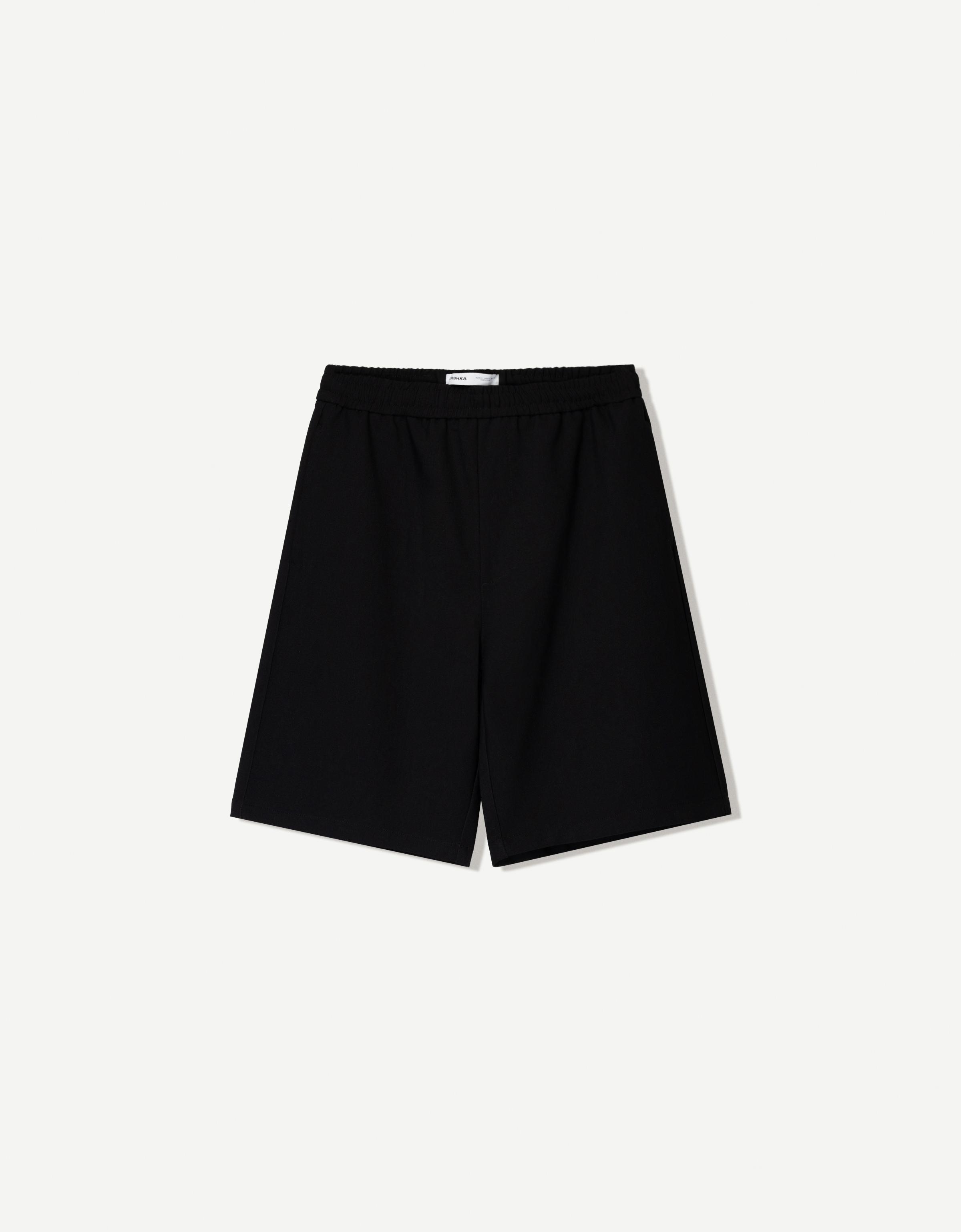 Bershka Tailoring-Bermudas Im Jogginghosen-Stil Herren S Schwarz