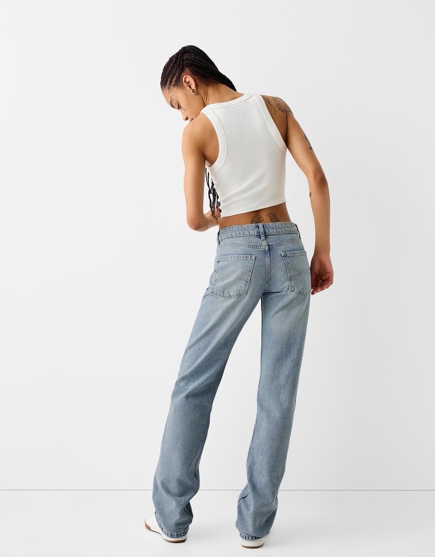 Jean regular taille basse-Bleu lavé-2