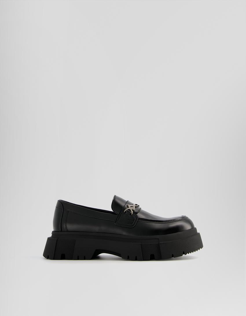 Mocassins semelle crantée homme-Noir-5