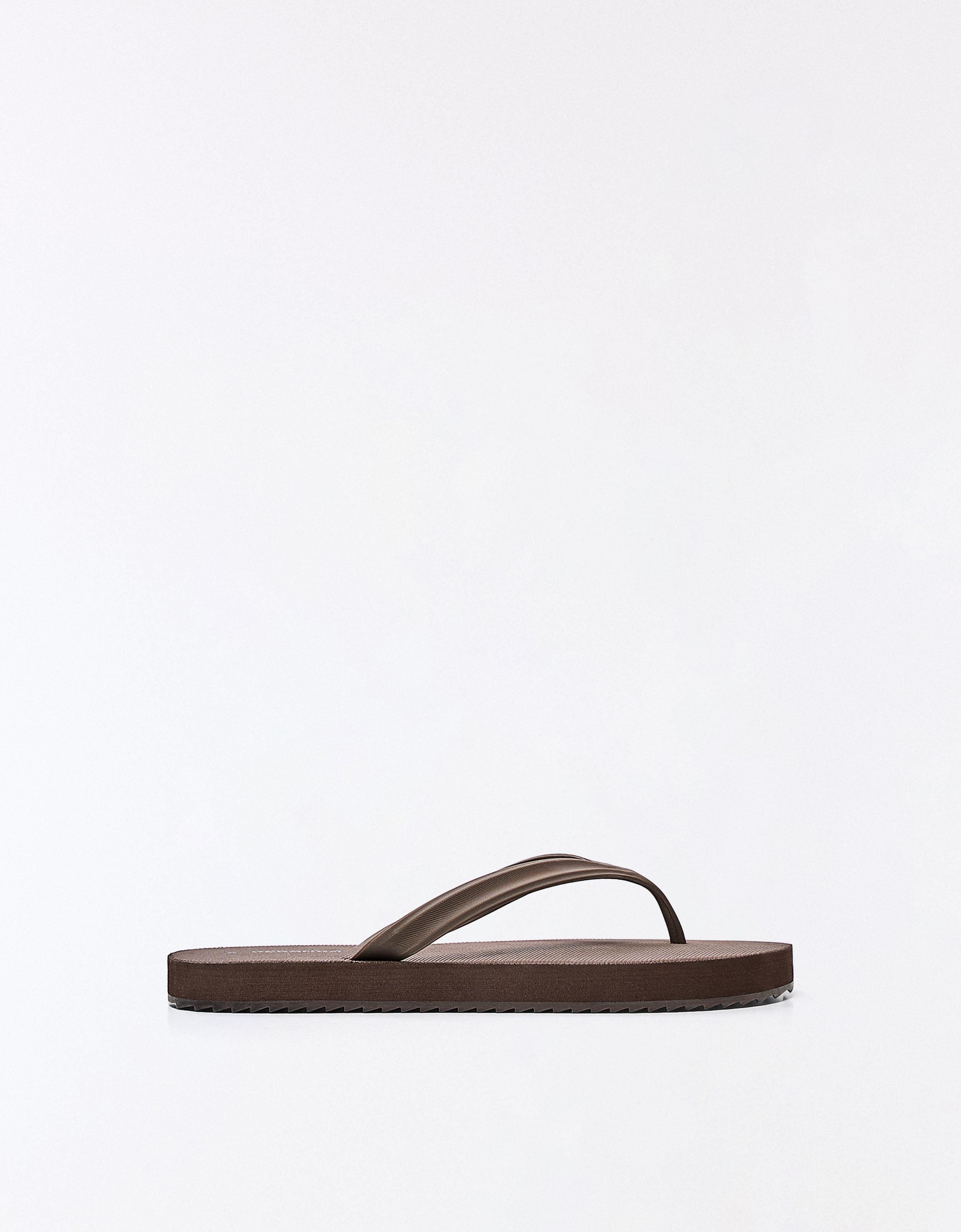 BASIC THONG SANDALS — Brown