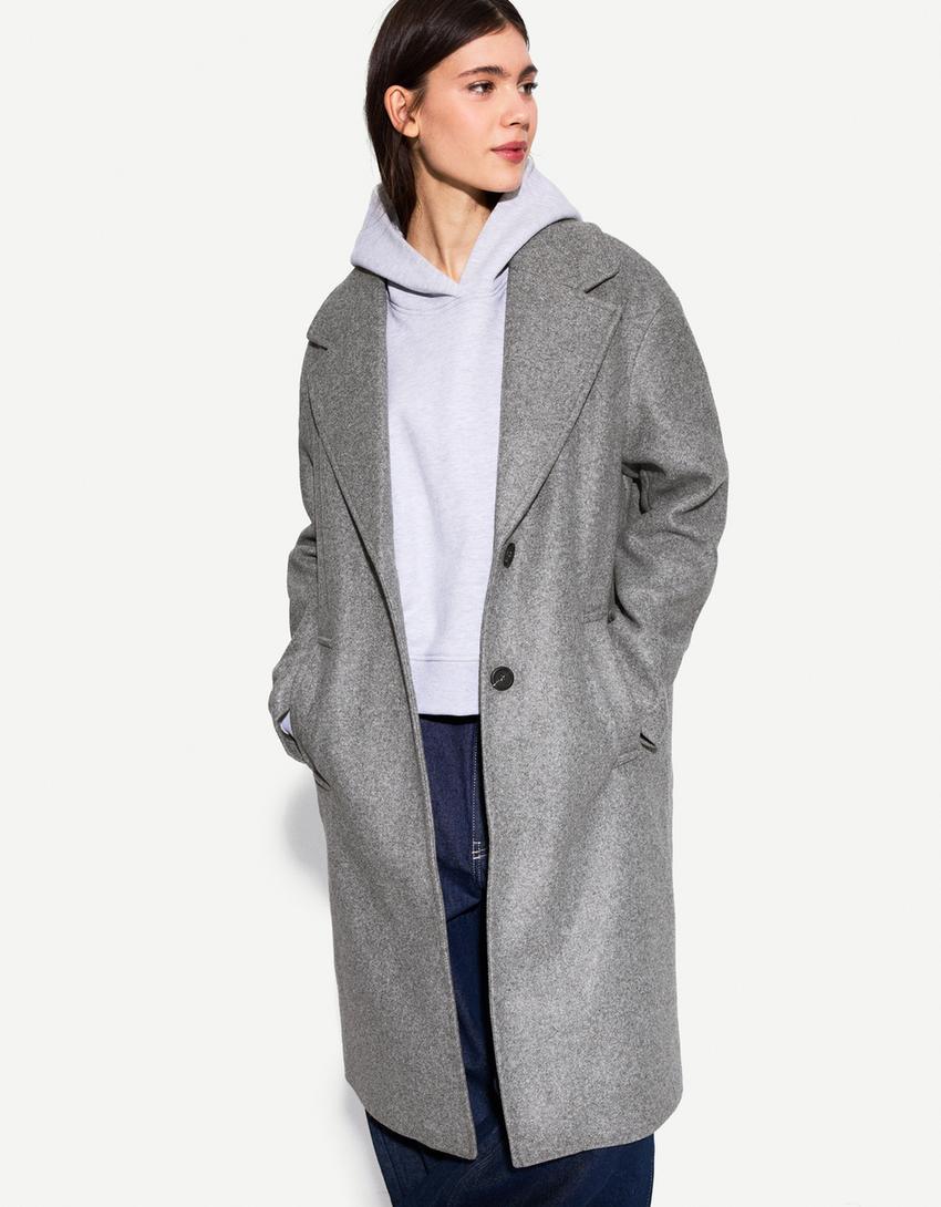 Long soft coat-Grey