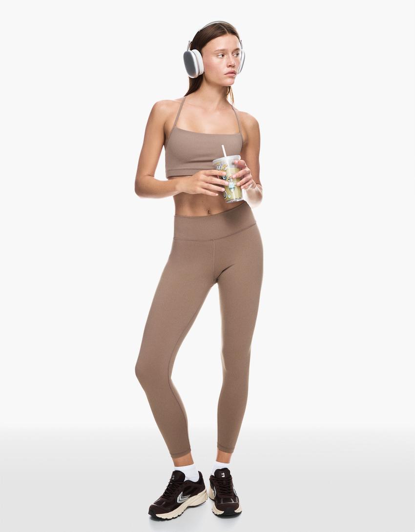 Quick-dry & breathable leggings-Camel-1