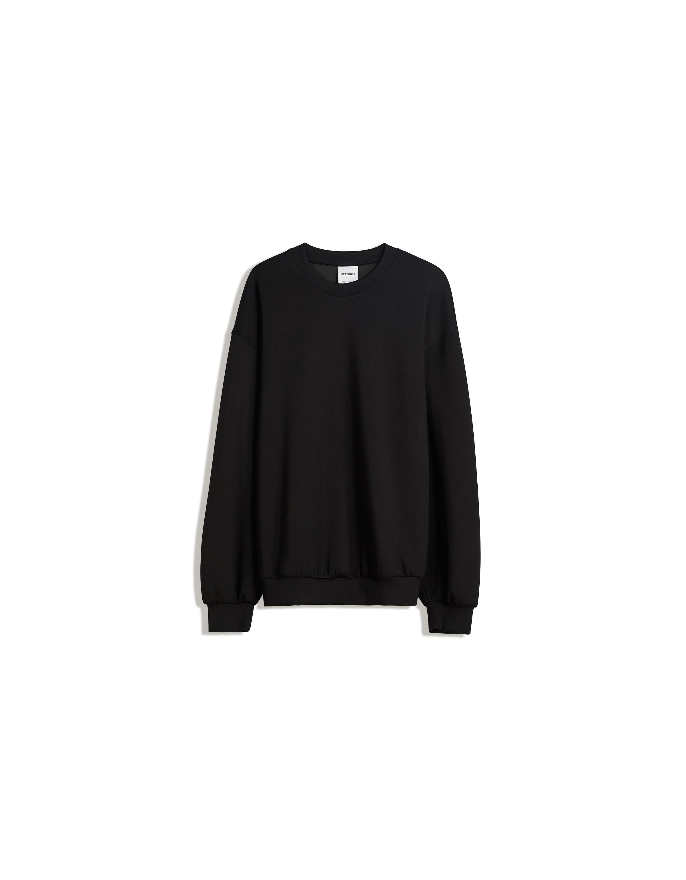 Oversize round neck sweatshirt — Black