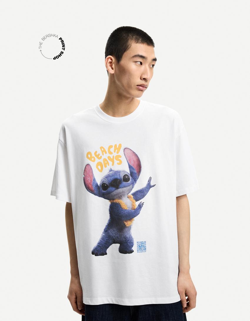 Maglietta Lilo & Stitch maniche corte Wearable Art-Bianco-1