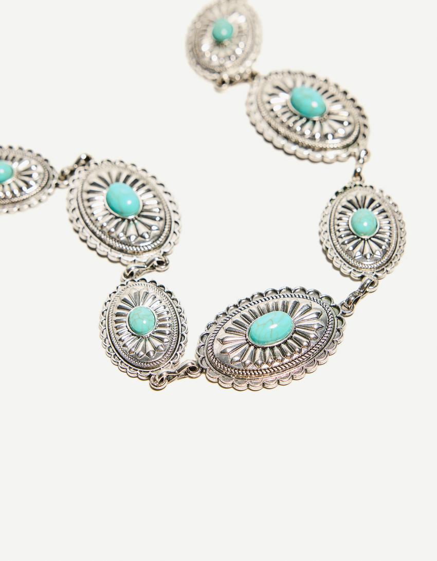 Boho kettingriem-Zilver
