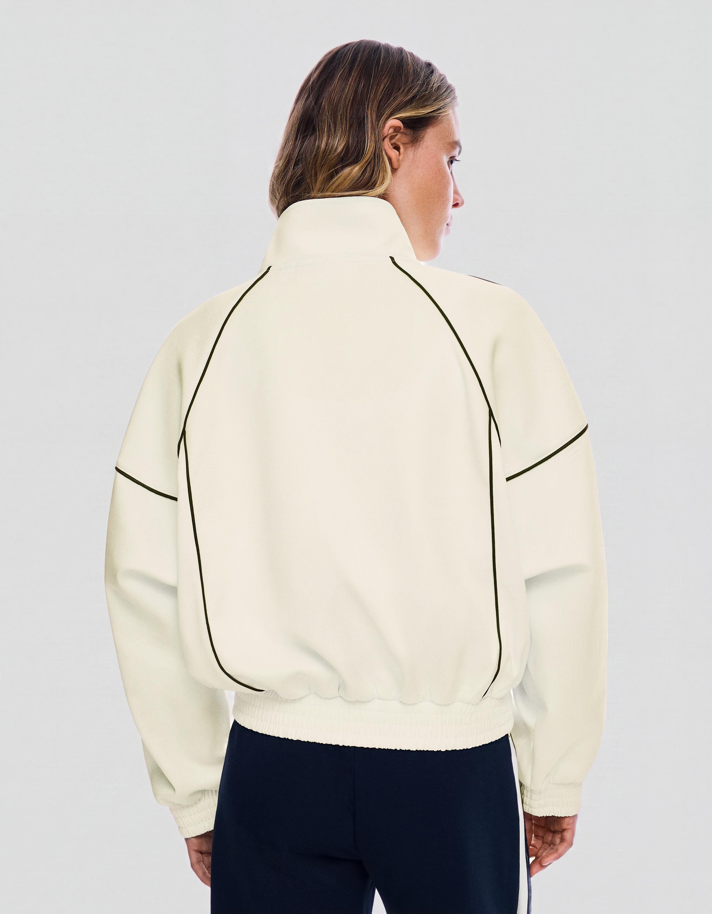 Contrast high neck jacket — Cream