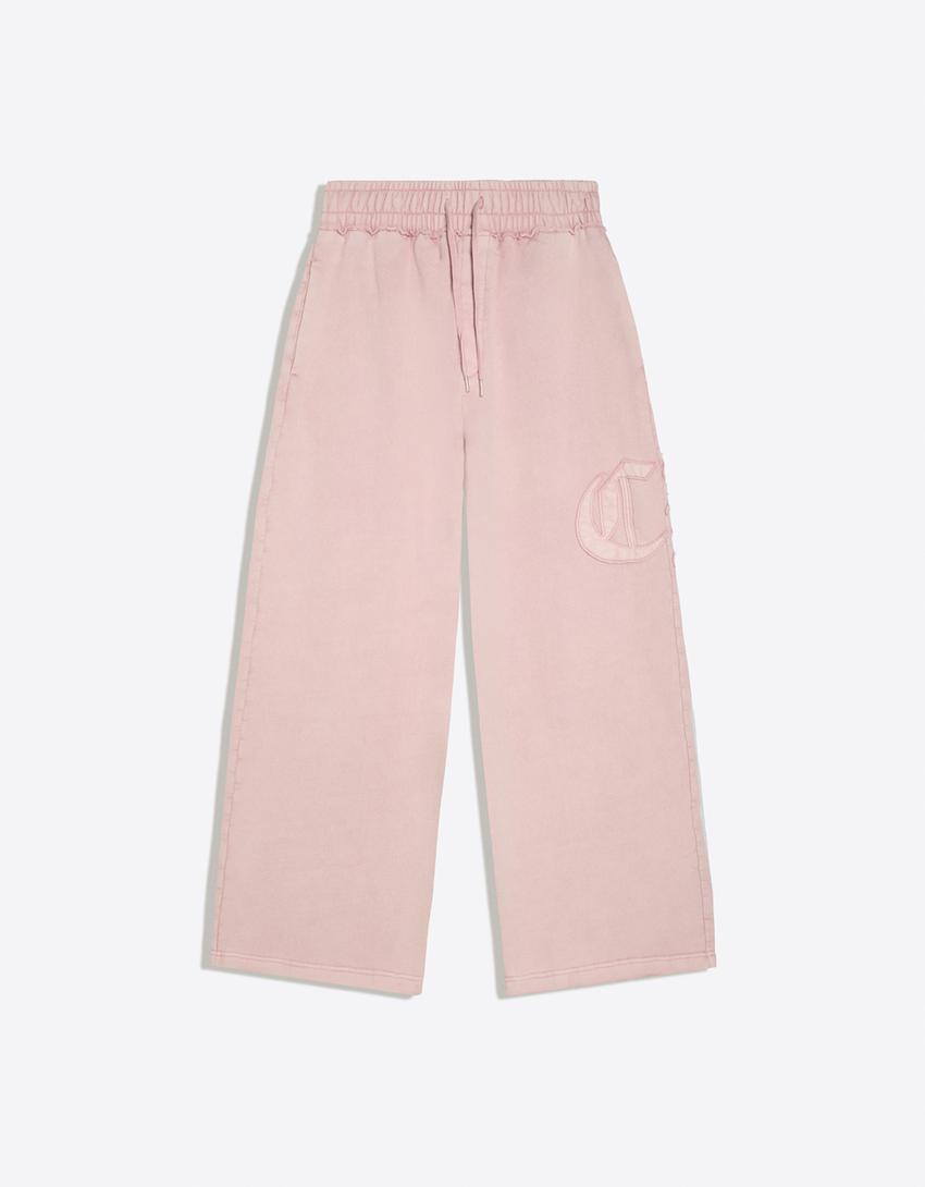 Super Baggy-Hose in verwaschener Optik-Rosa