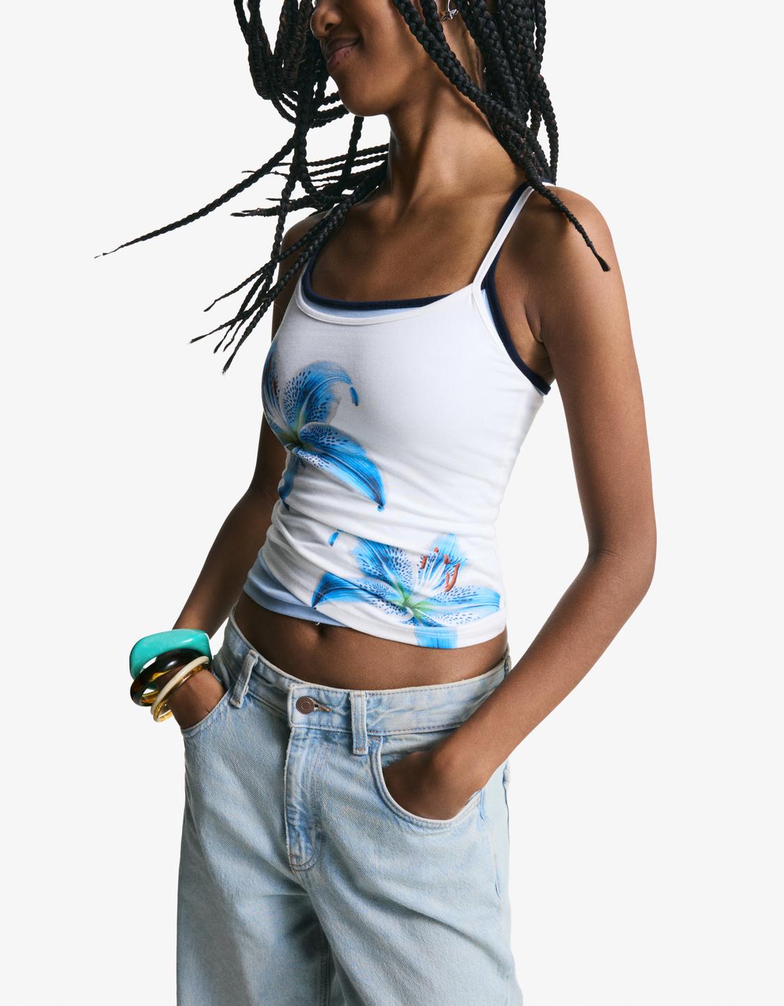 Printed strappy top