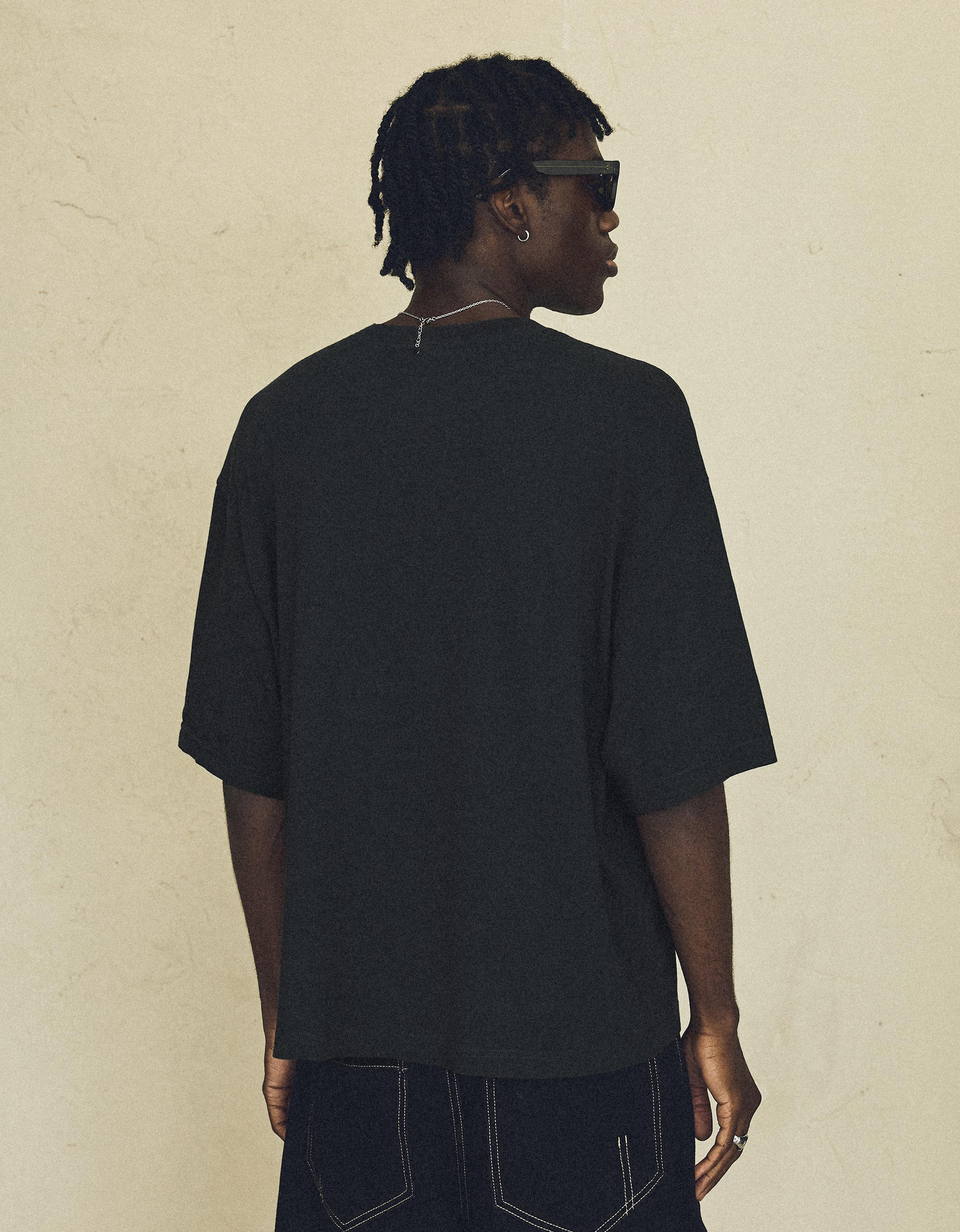 Short sleeve patch print T-shirt — Grey
