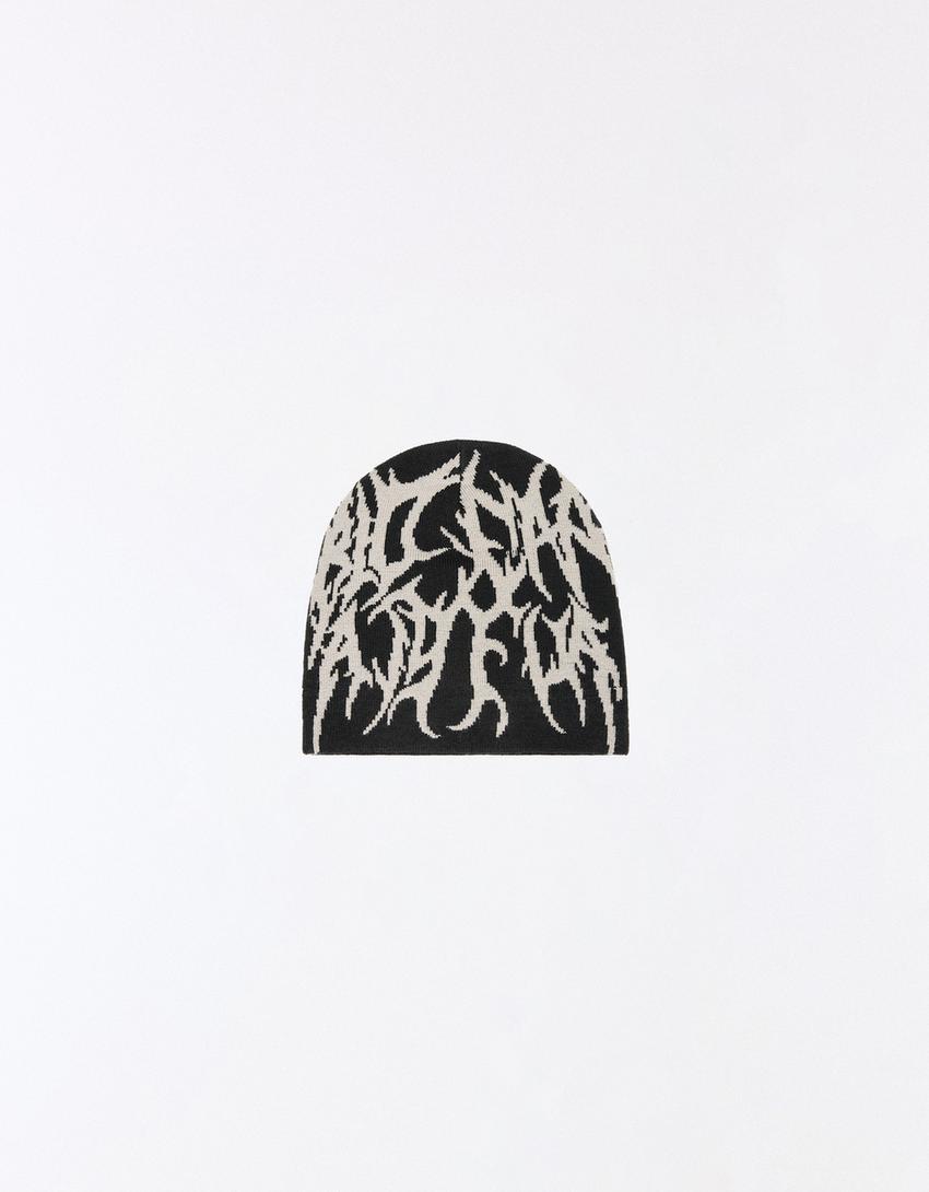 Knit beanie-Black