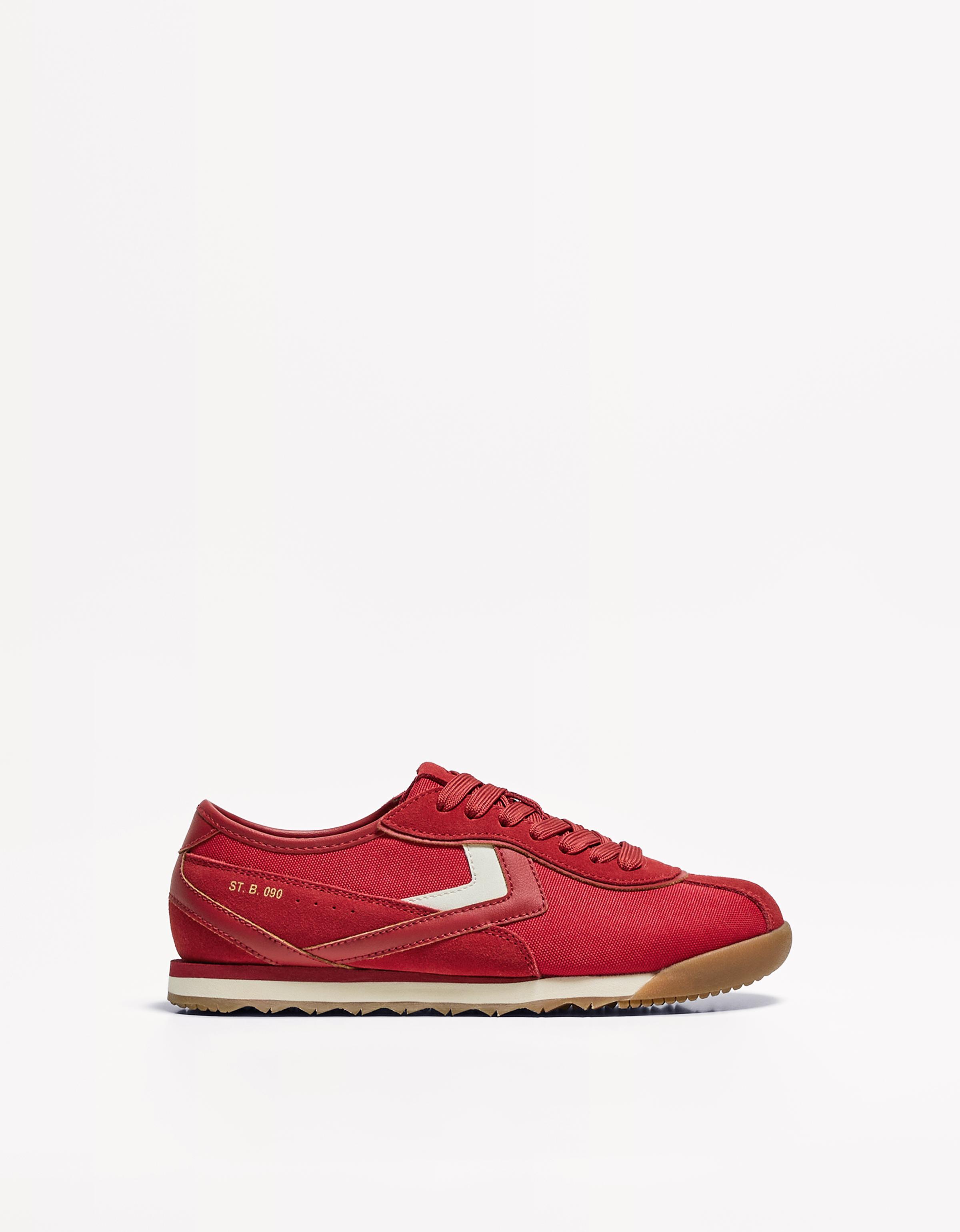 Bershka Retro-Sneaker Herren 42 Rot