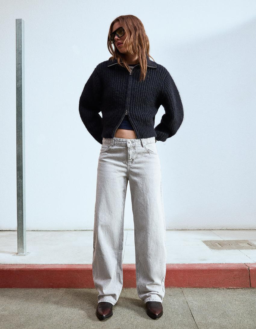 Jeans barrel-Gris