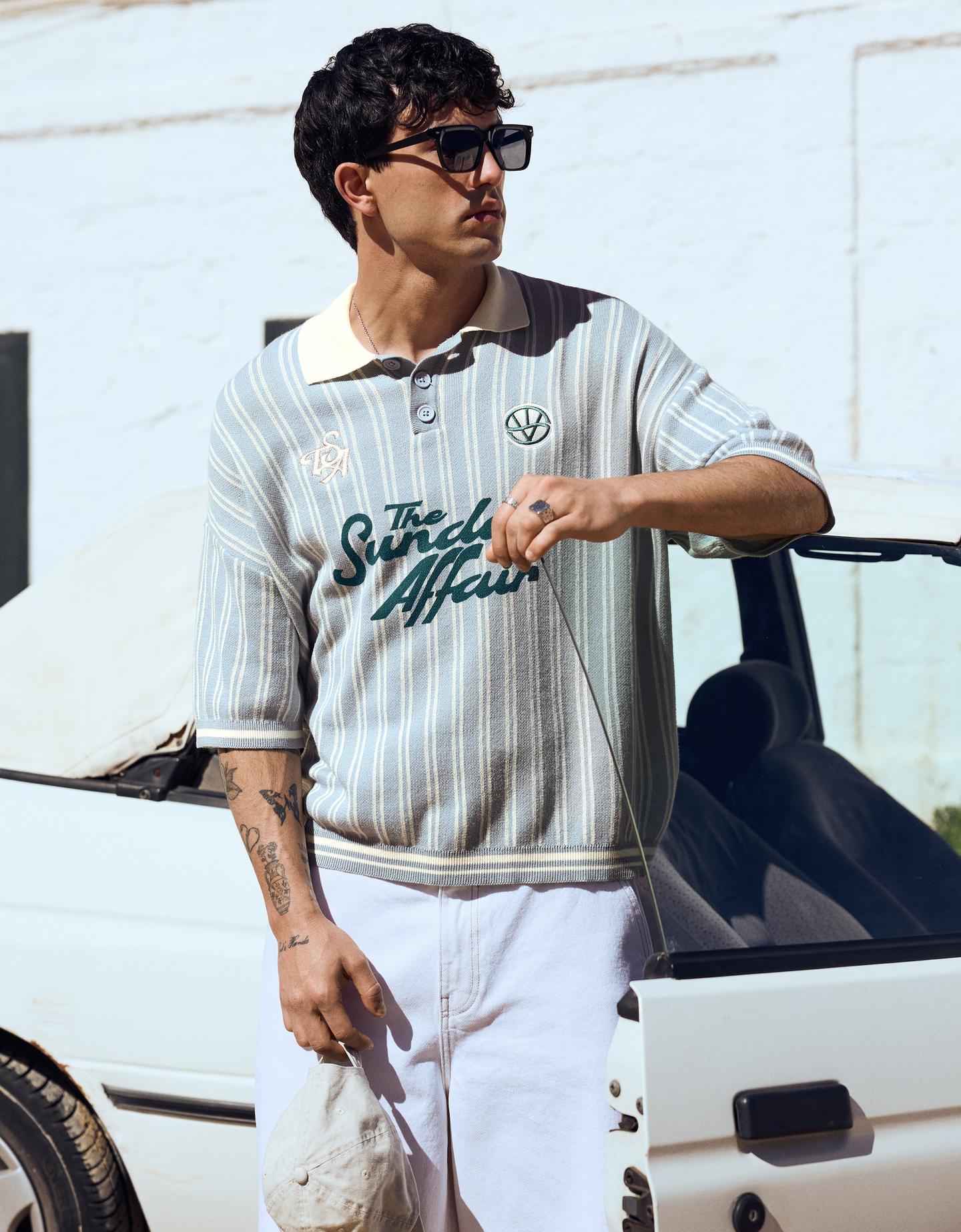 Bershka sportowa koszulka polo z krótkim rękawem jasnoniebieski