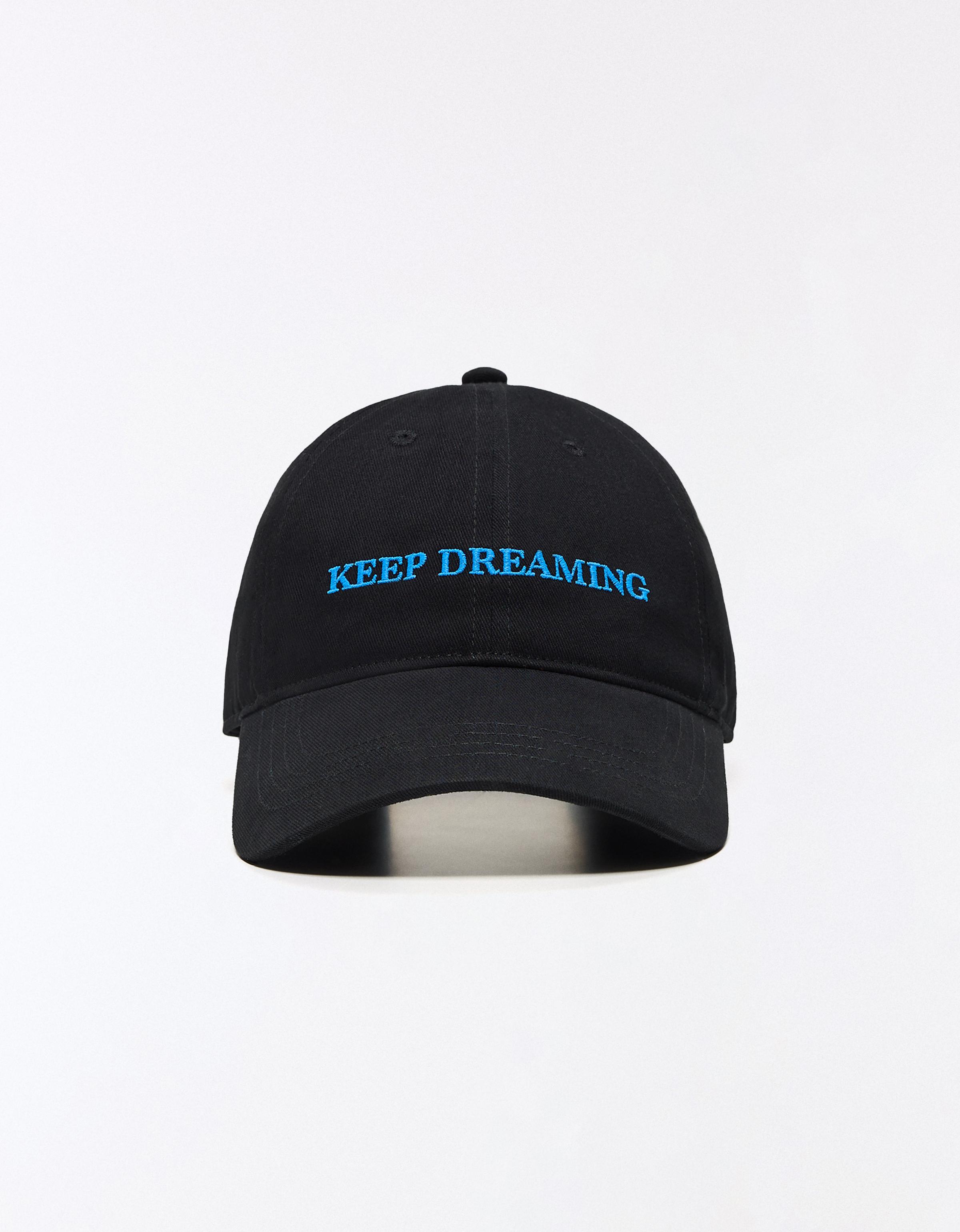 Embroidered cap — Black